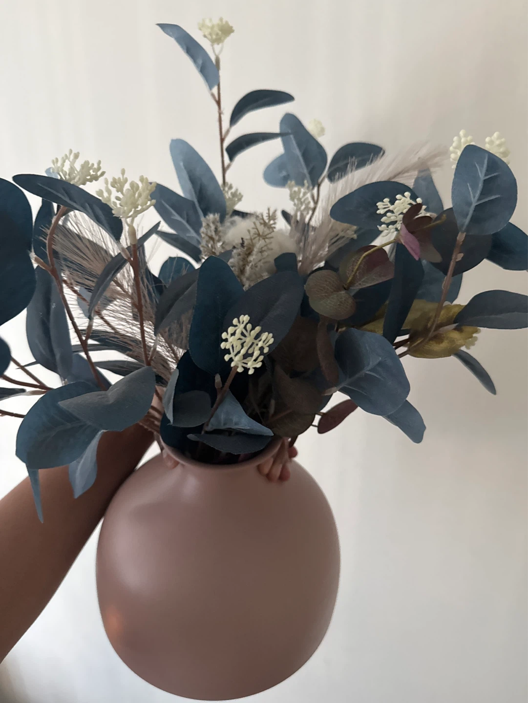 Faux Floral Arrangement in Pink Vase - photo 2