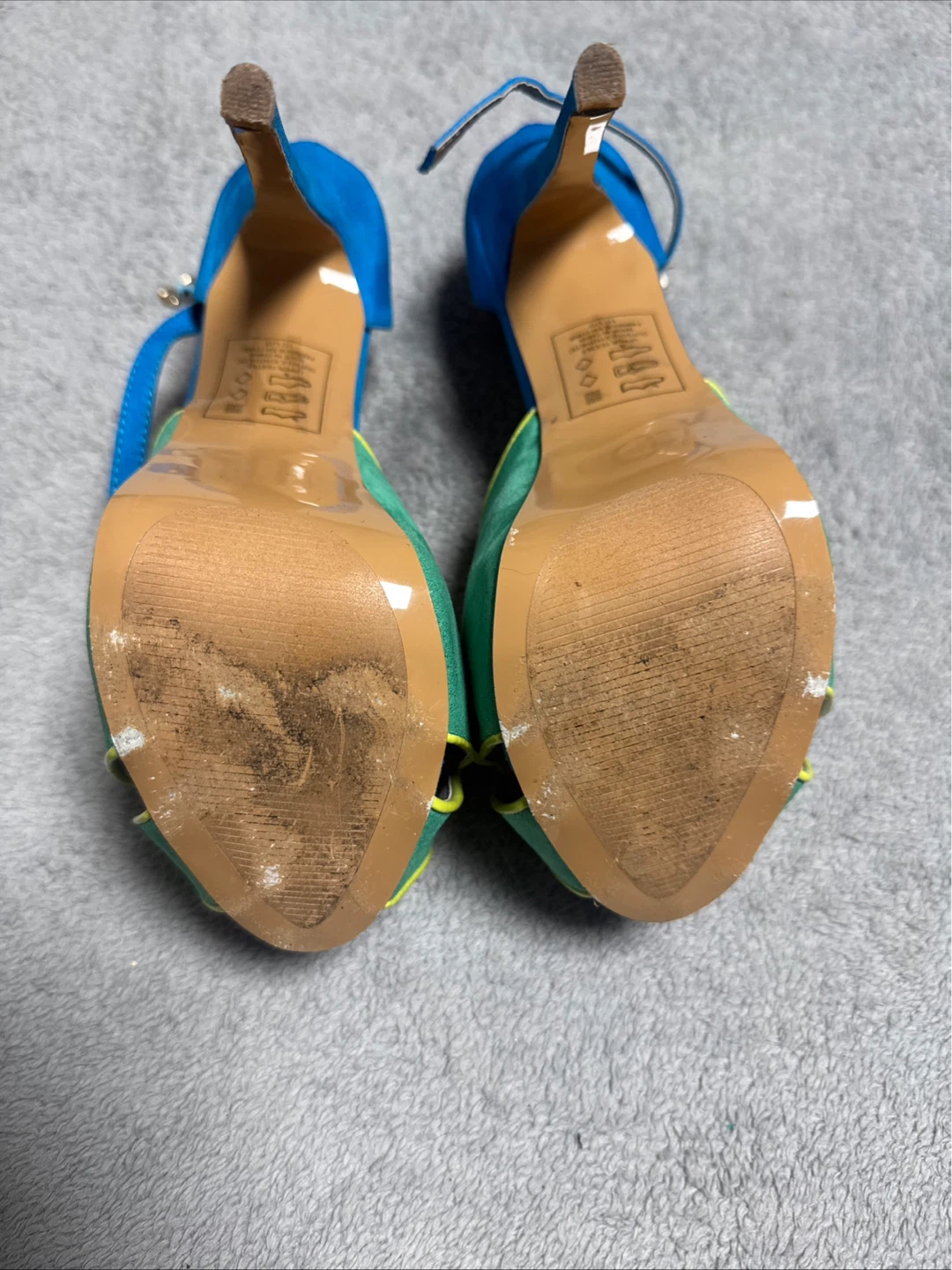 Scene Blue & Green Suede Platform Heels 10 - photo 2