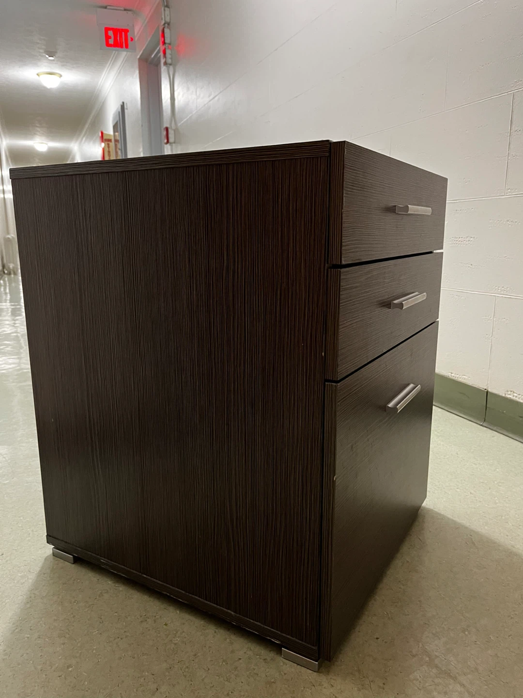 Dark Grey 3-Drawer Filing Cabinet - photo 2