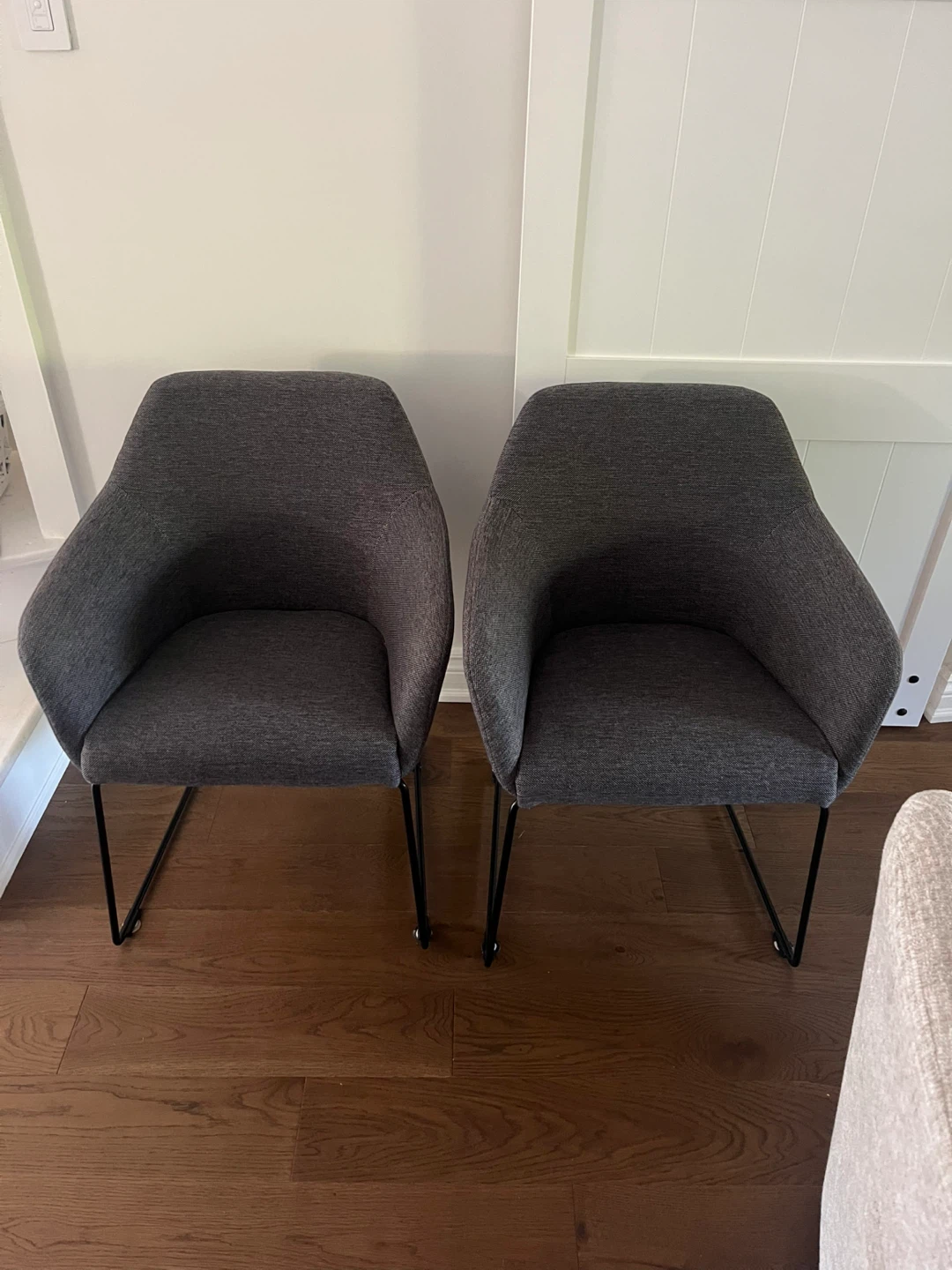 Set of 2 Dark Grey Upholstered IKEA Dining Chairs - photo 2