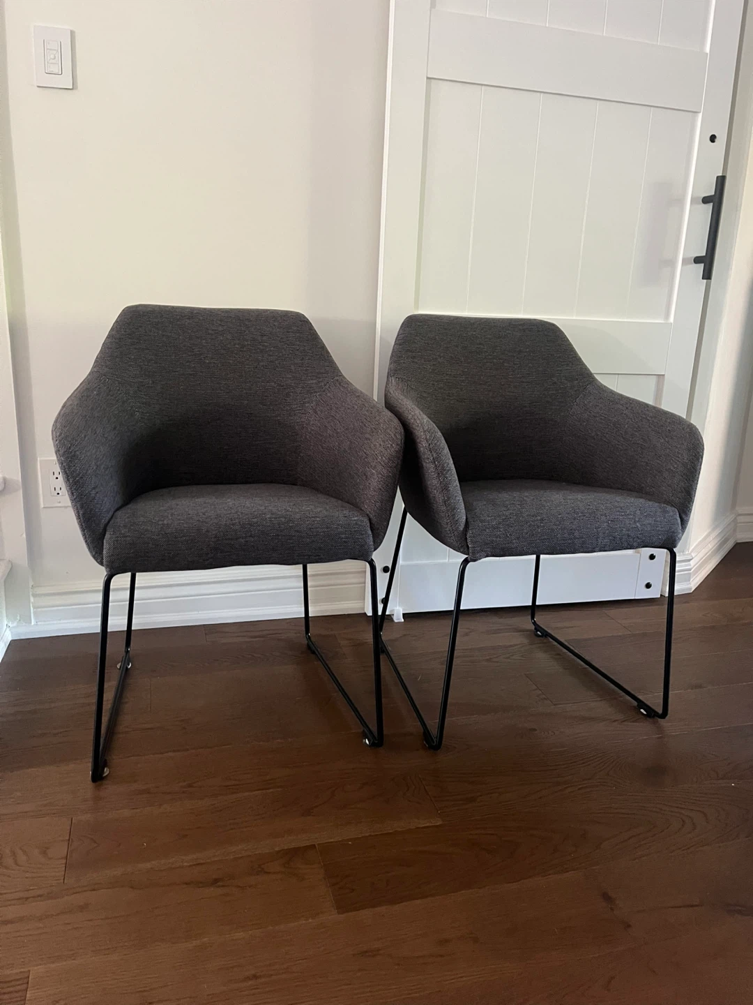 Set of 2 Dark Grey Upholstered IKEA Dining Chairs