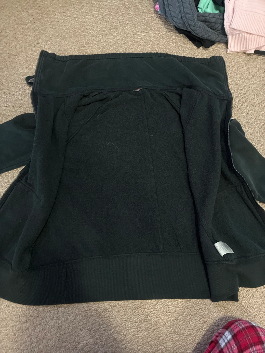 Black Athleisure Zip-Up Hoodie