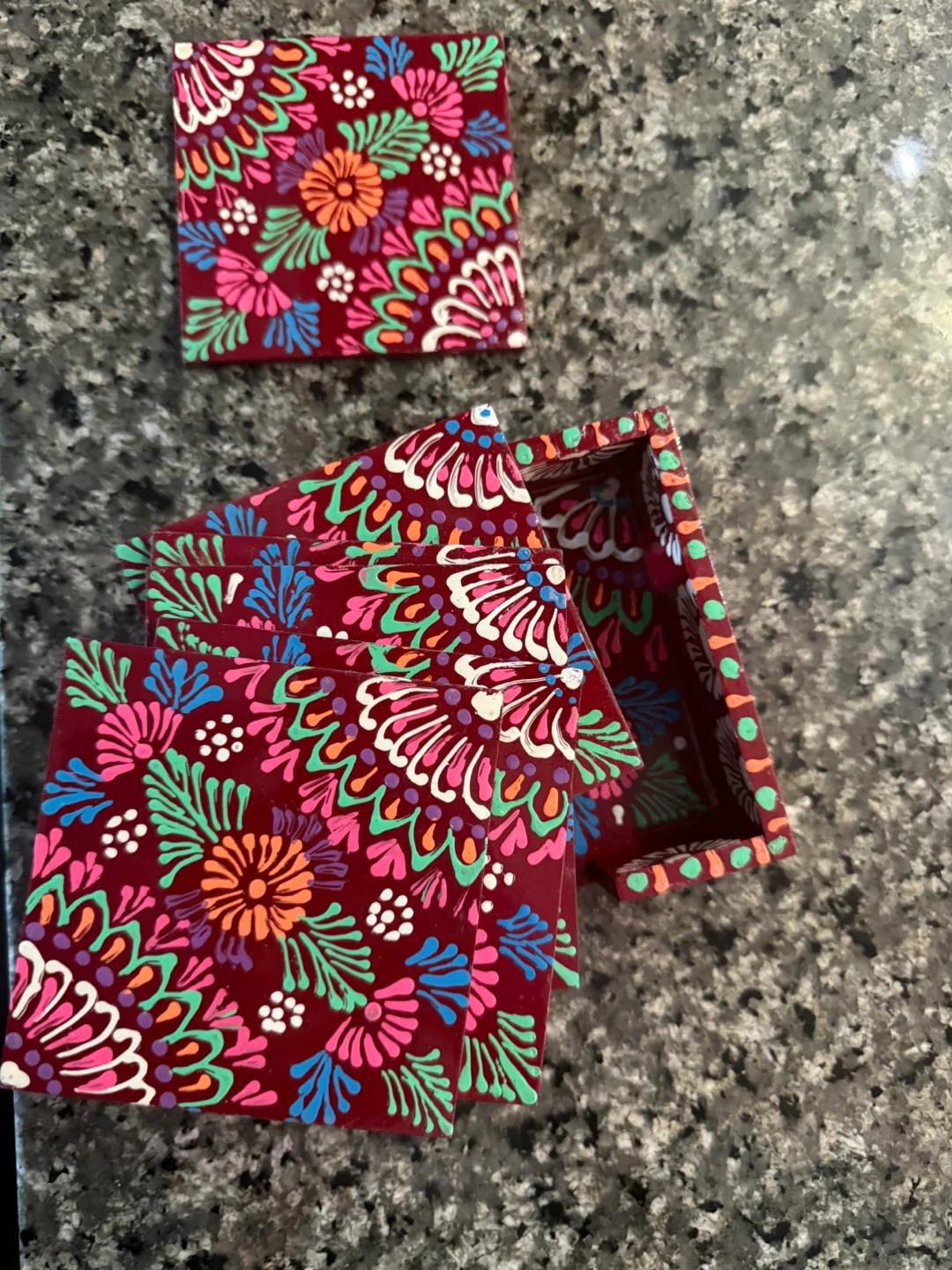 Set of 6 Hand-Painted Coasters - photo 3