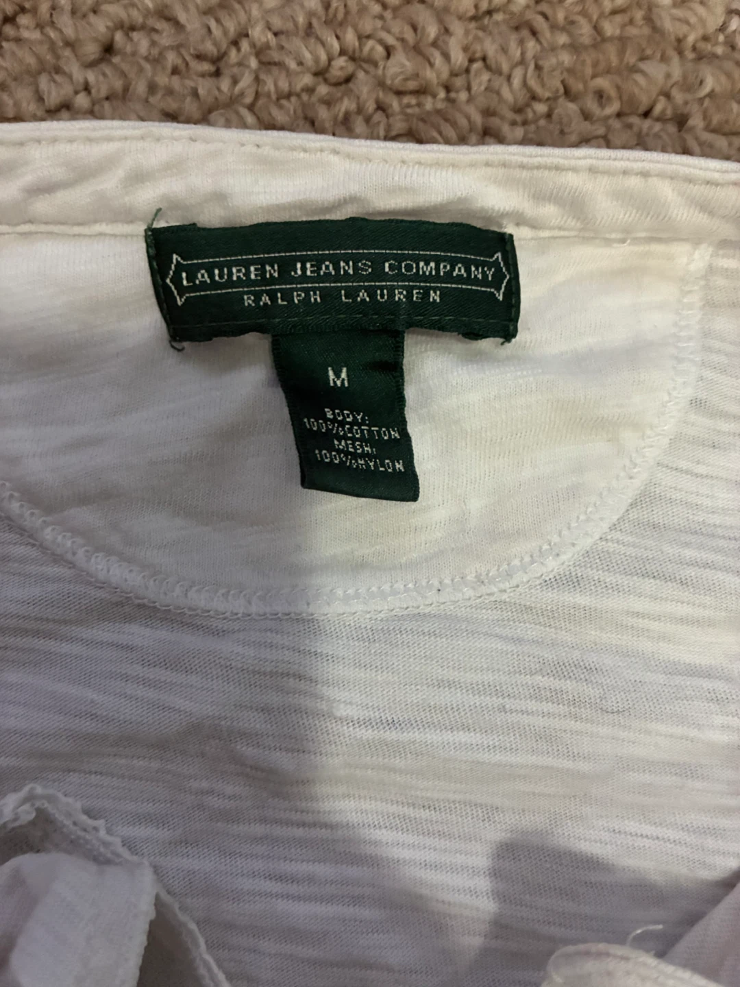 Lauren Jeans Co. Ralph Lauren White Ruffled T-Shirt - photo 3