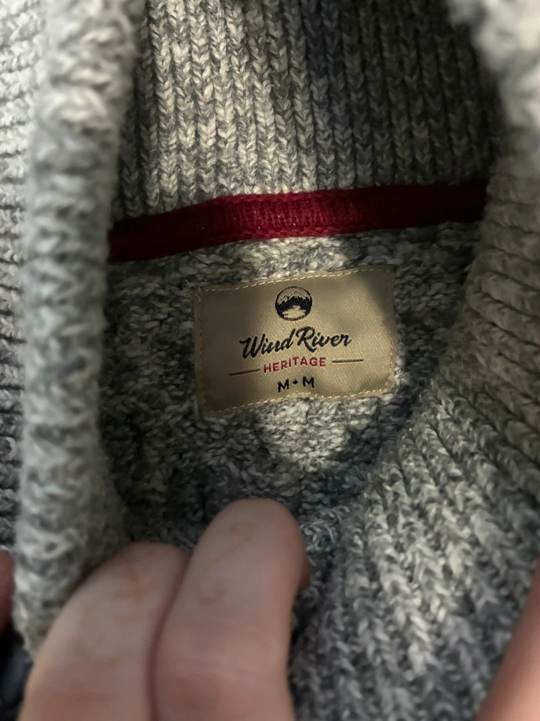 Wind River Heritage Shawl Collar Sweater - Grey - Medium - photo 5