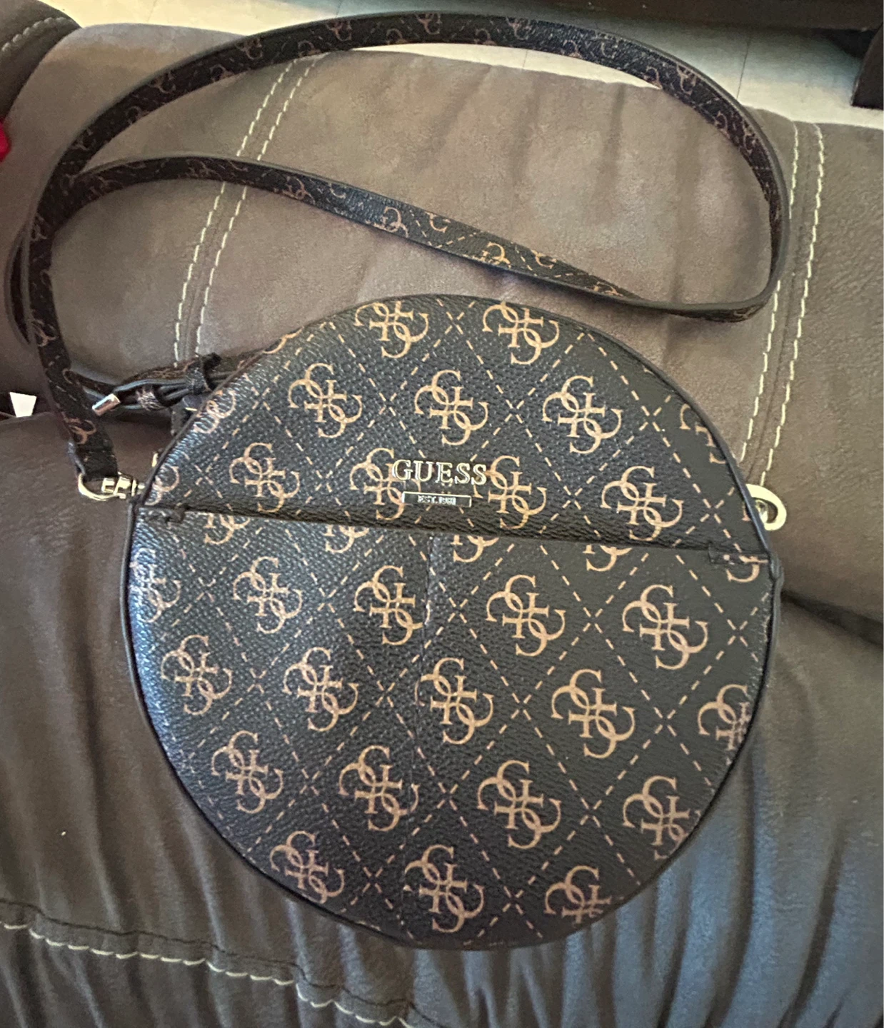 Guess Monogram Round Crossbody Bag