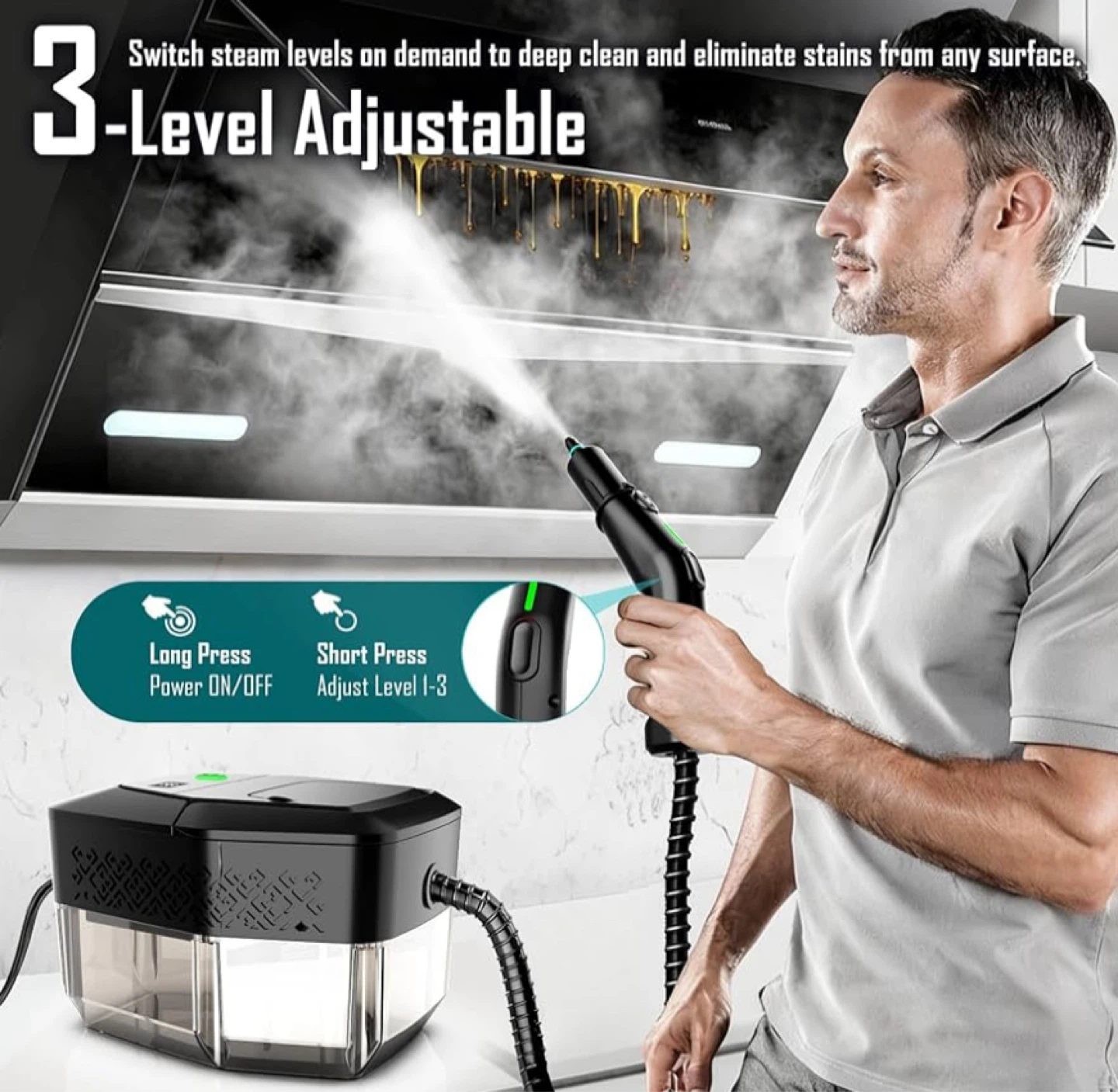 Next-Gen Steam Cleaner with 1800ml Tank and 1500W Power - photo 4