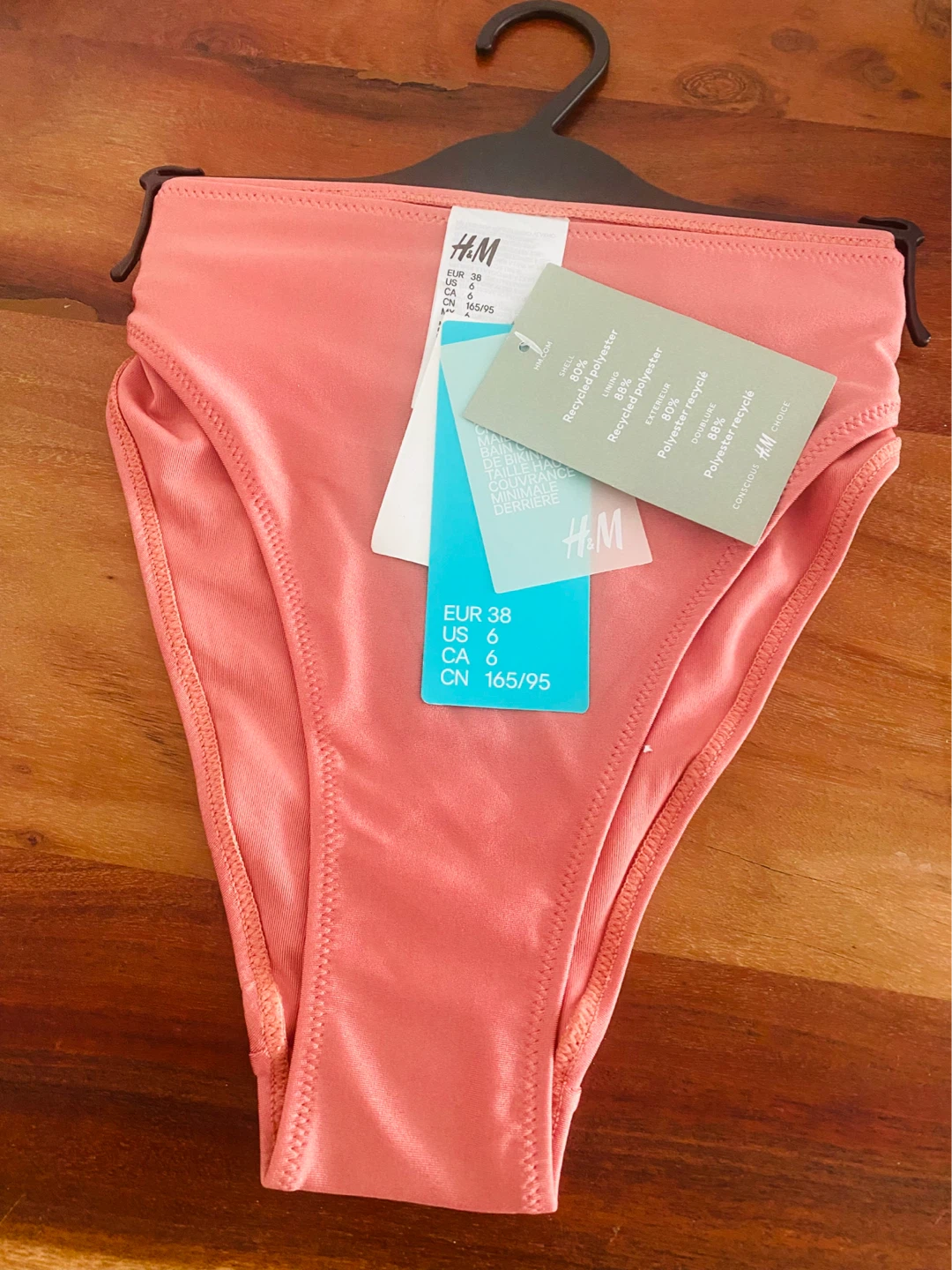 New unused H&M Swimwear High Rise Cheeky- Pink