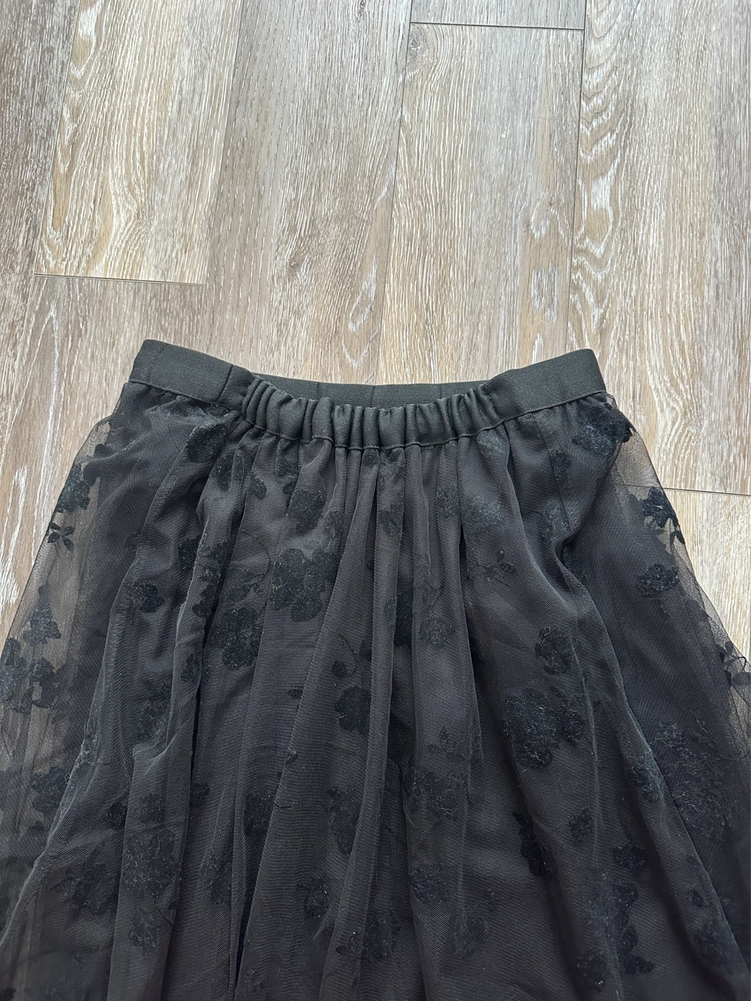 Black Floral Tulle Maxi Skirt size S - photo 2