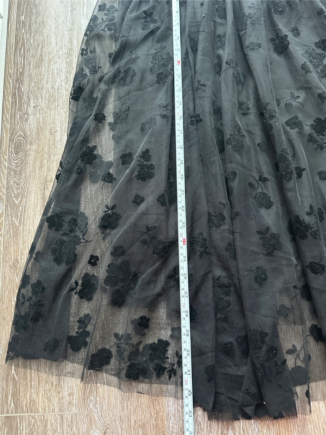 Black Floral Tulle Maxi Skirt size S - photo 4