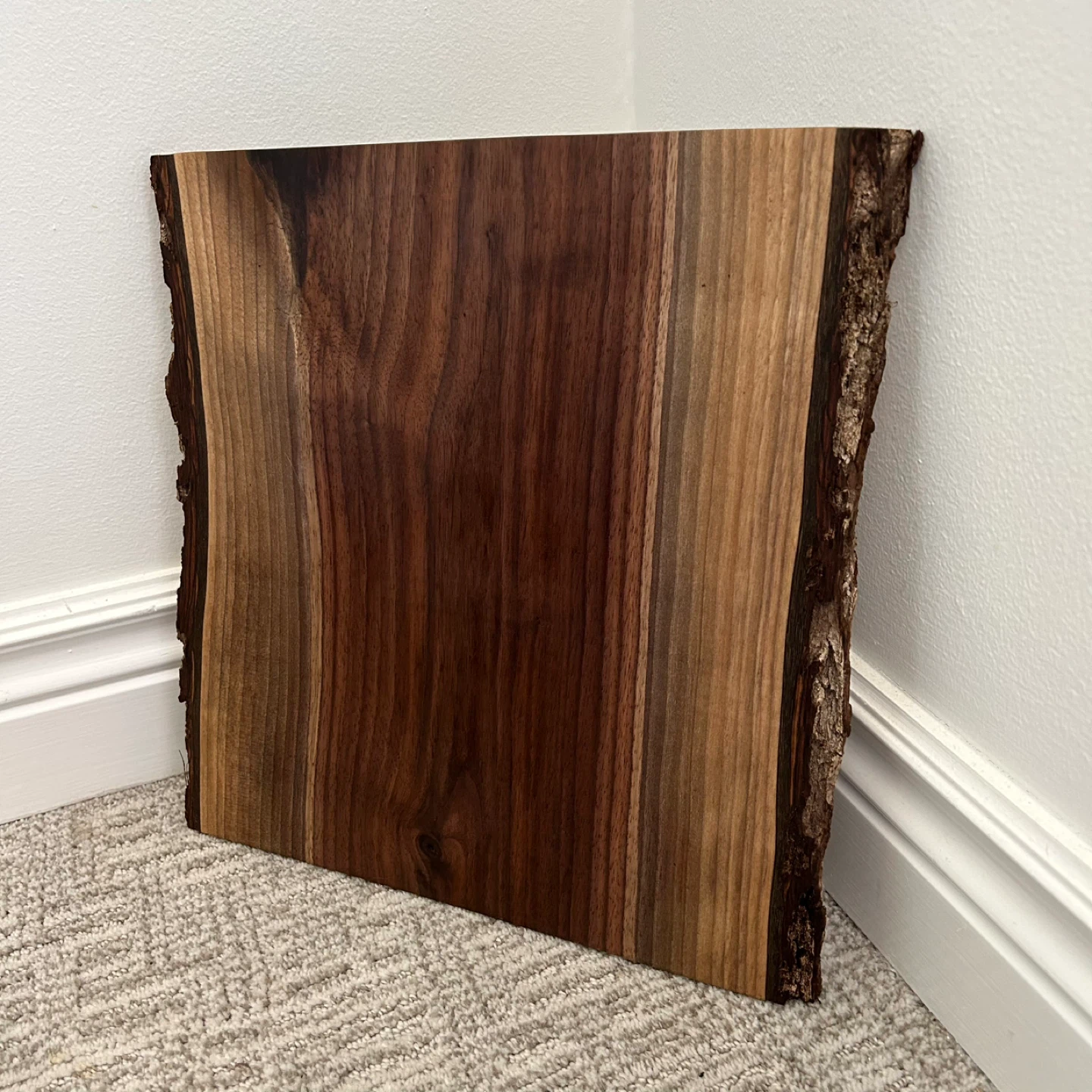 Square Live Edge Walnut Wood Cutting Board - photo 3