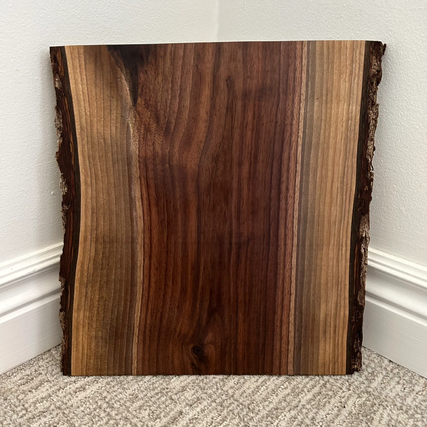 Square Live Edge Walnut Wood Cutting Board - photo 2