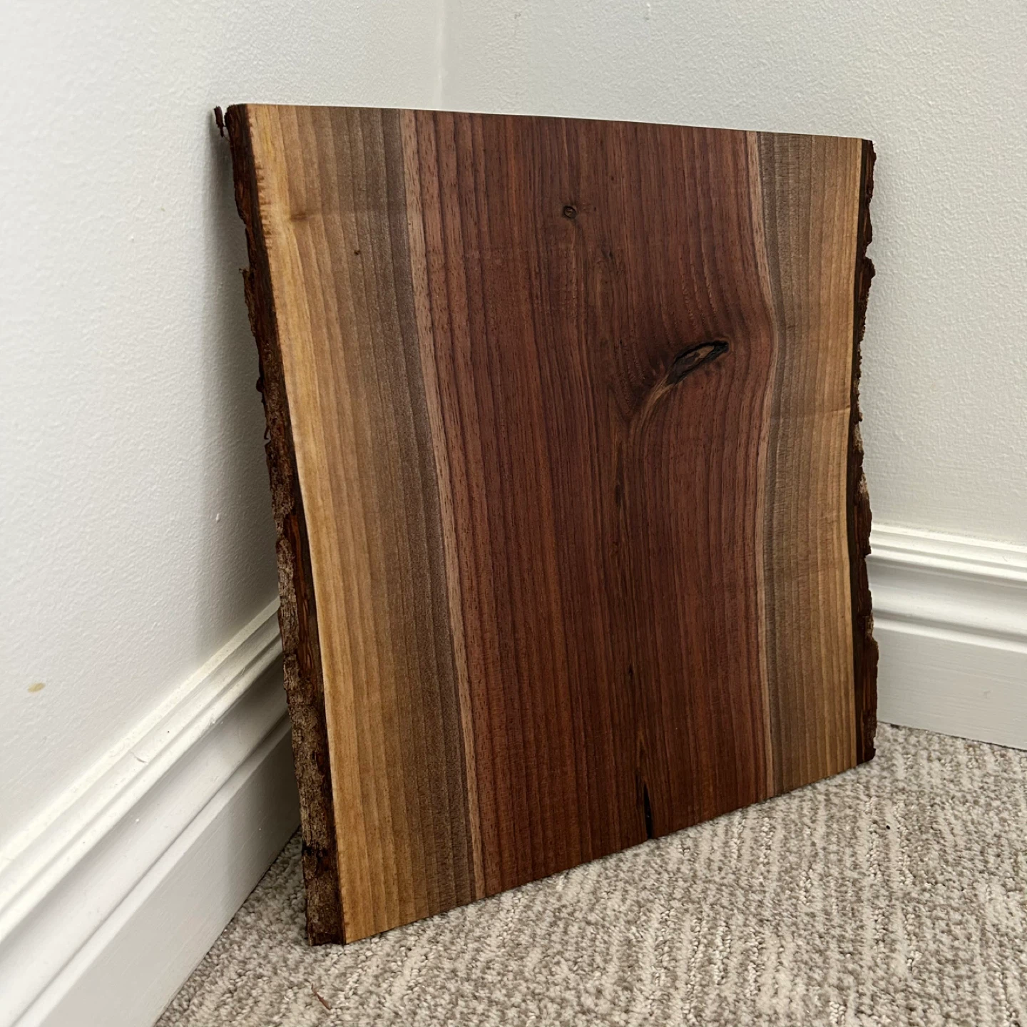 Square Live Edge Walnut Wood Cutting Board - photo 5