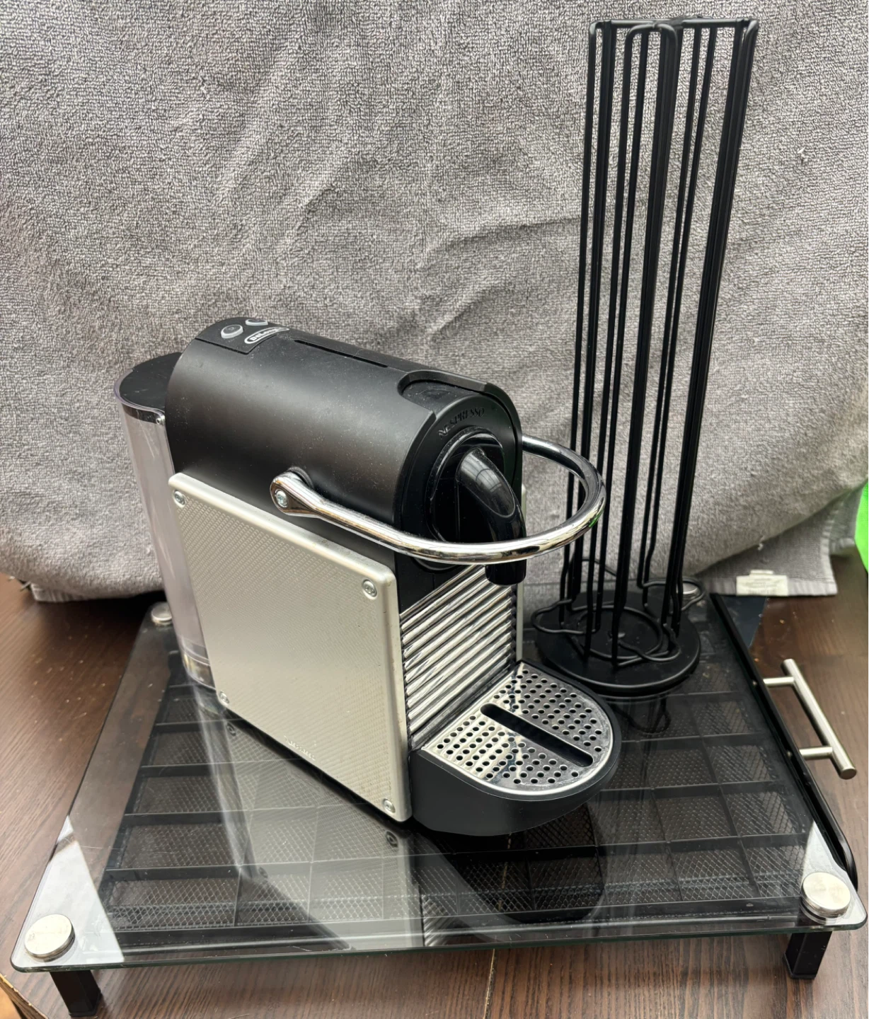Used DeLonghi Nespresso Pixie with 2 Pod Holders