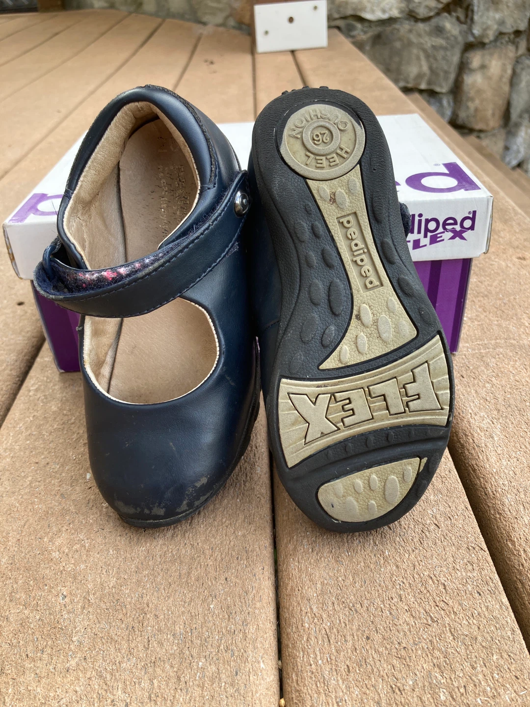 Pediped Flex Navy Mary Jane Shoes Size 26