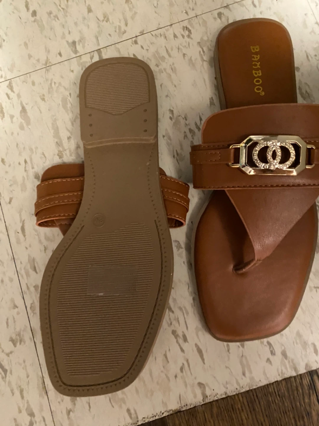 Bamboo Women's Brown Thong Sandals Size 8 - photo 3
