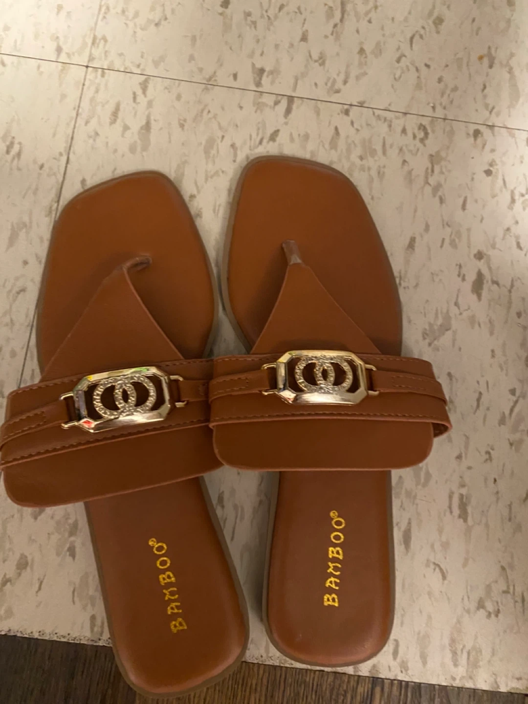 Bamboo Women's Brown Thong Sandals Size 8 - photo 2