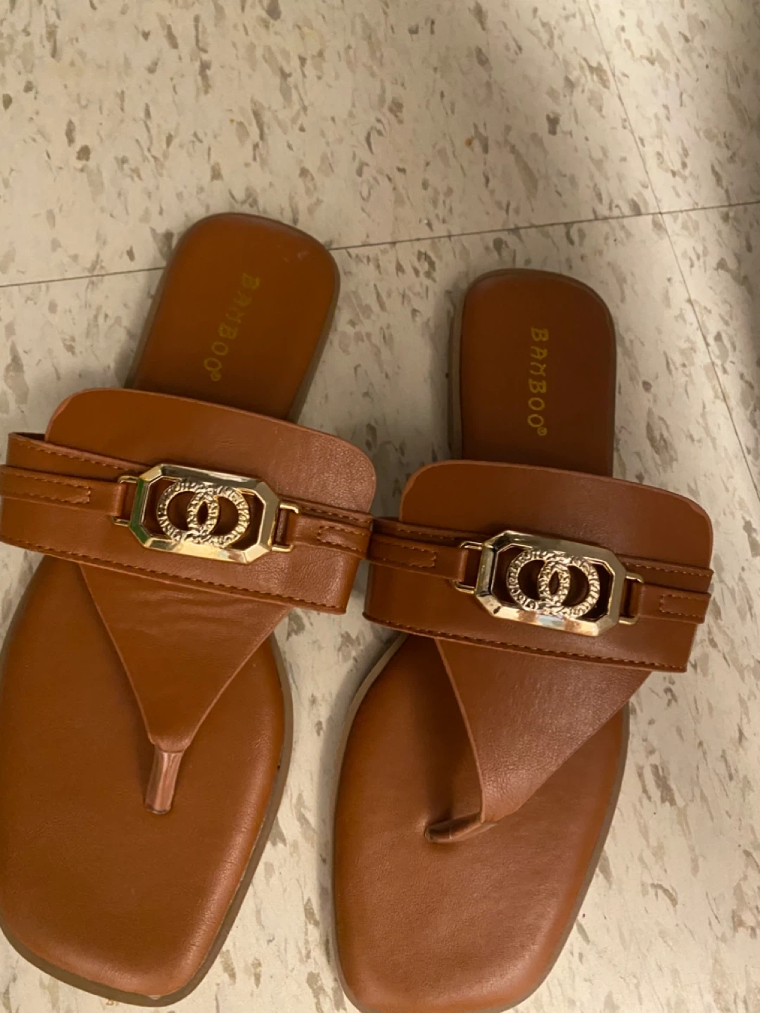 Bamboo Women's Brown Thong Sandals Size 8