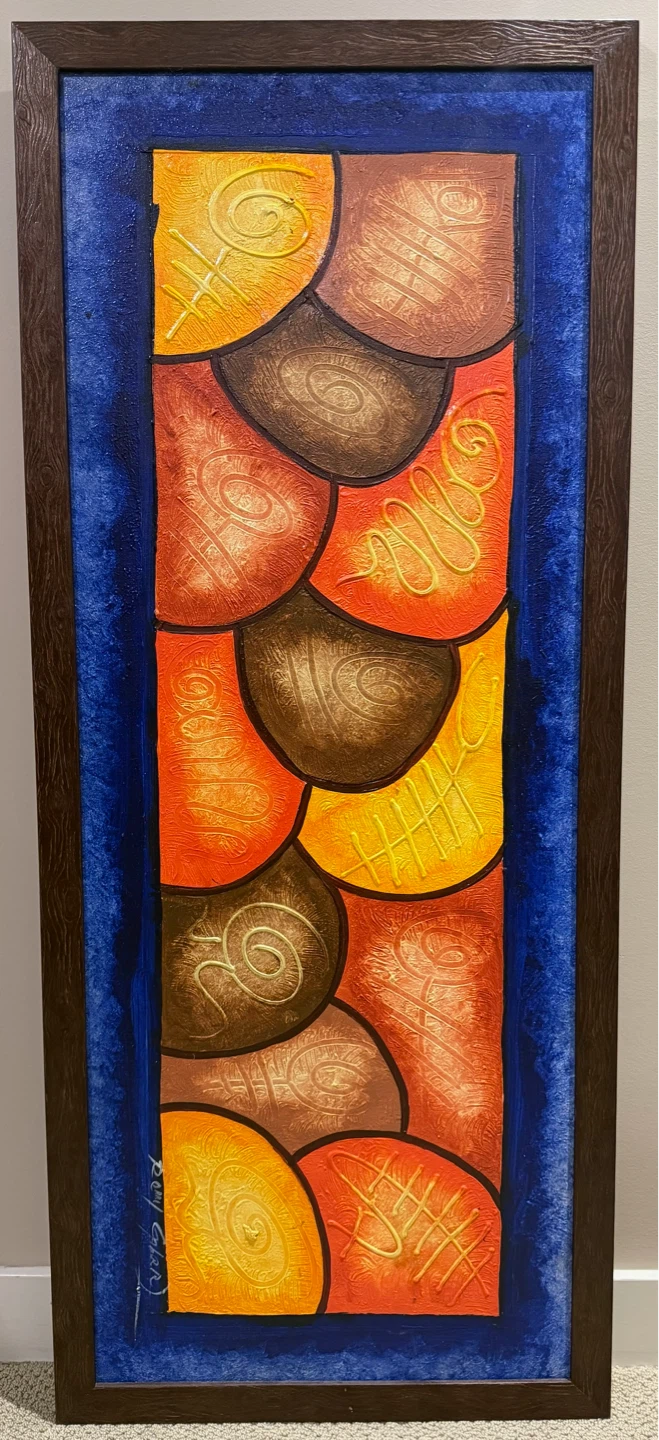 Textured Folk Art, Framed, 50” x 21” - photo 2