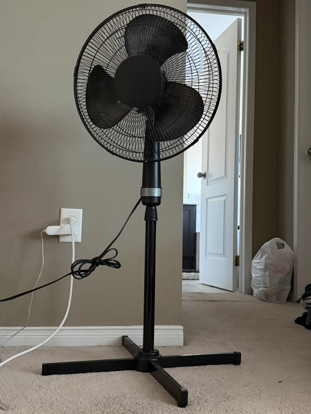 Black standing fan