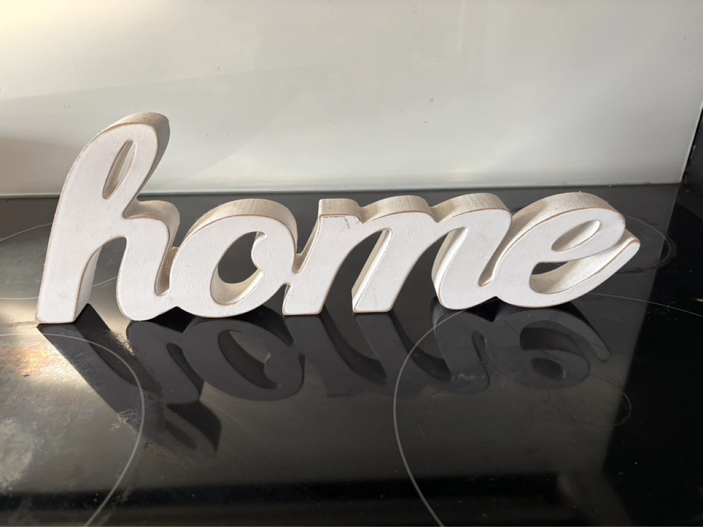 White "home" decorative wooden sign