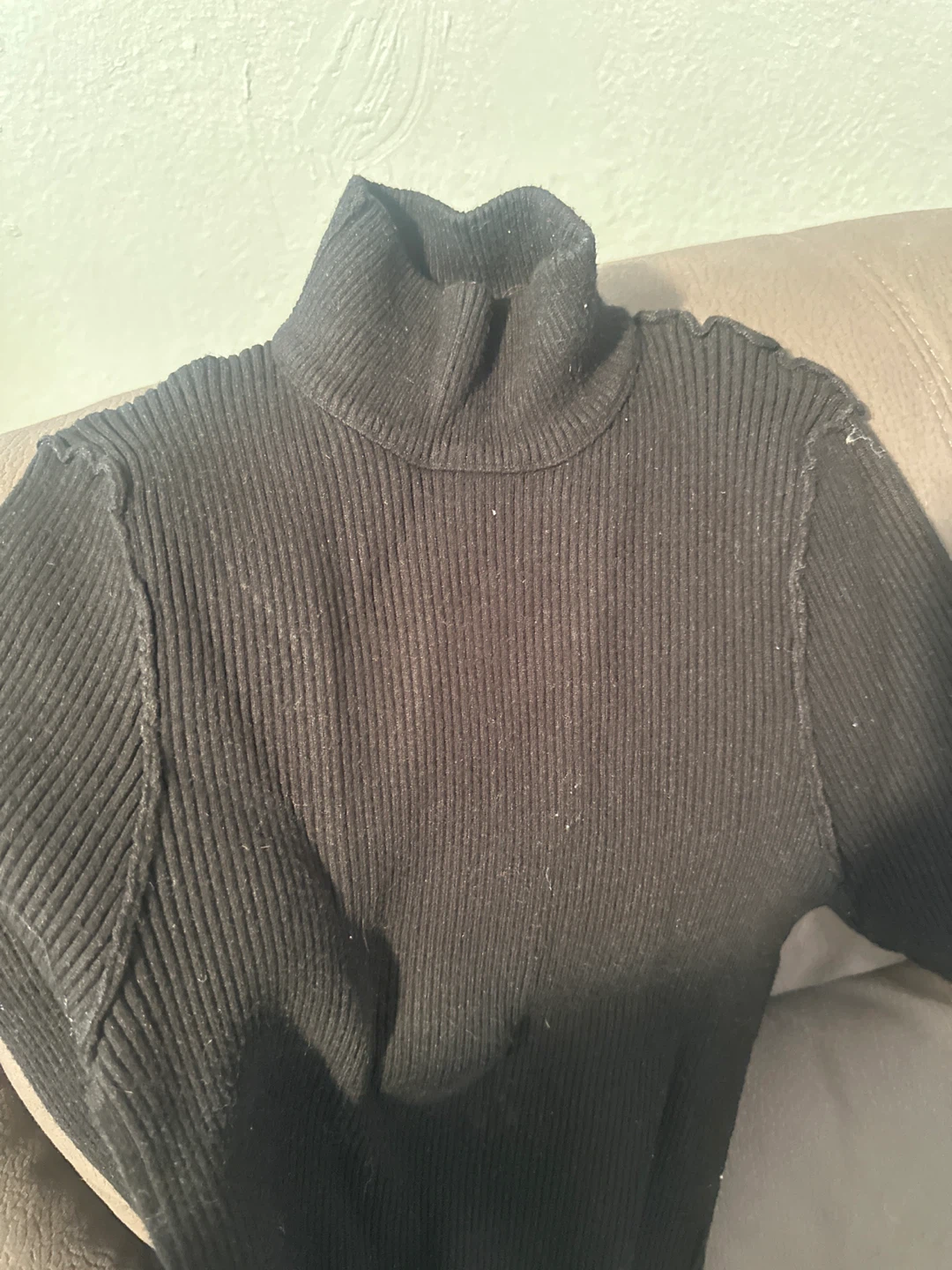 Forever 21 Black Ribbed Turtleneck Sweater XL - photo 3