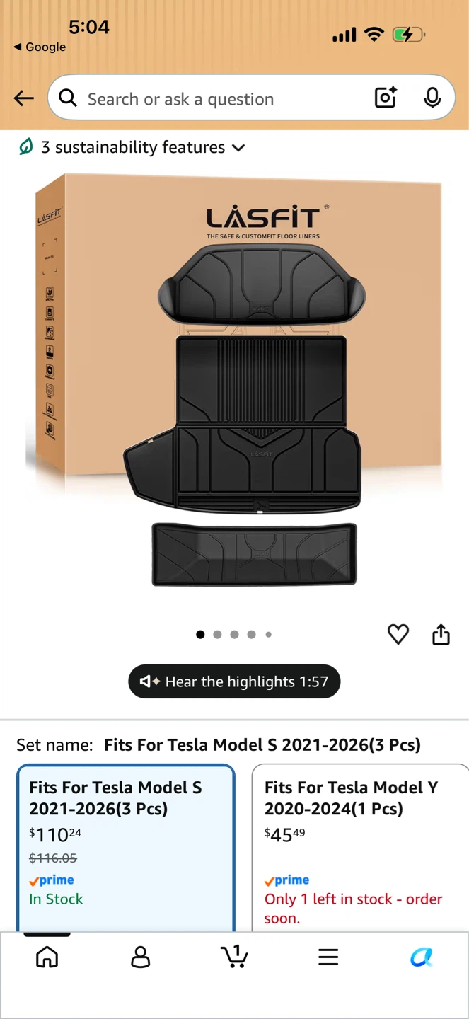 Tesla Model S & Plaid Frunk Mats Full Set - photo 5