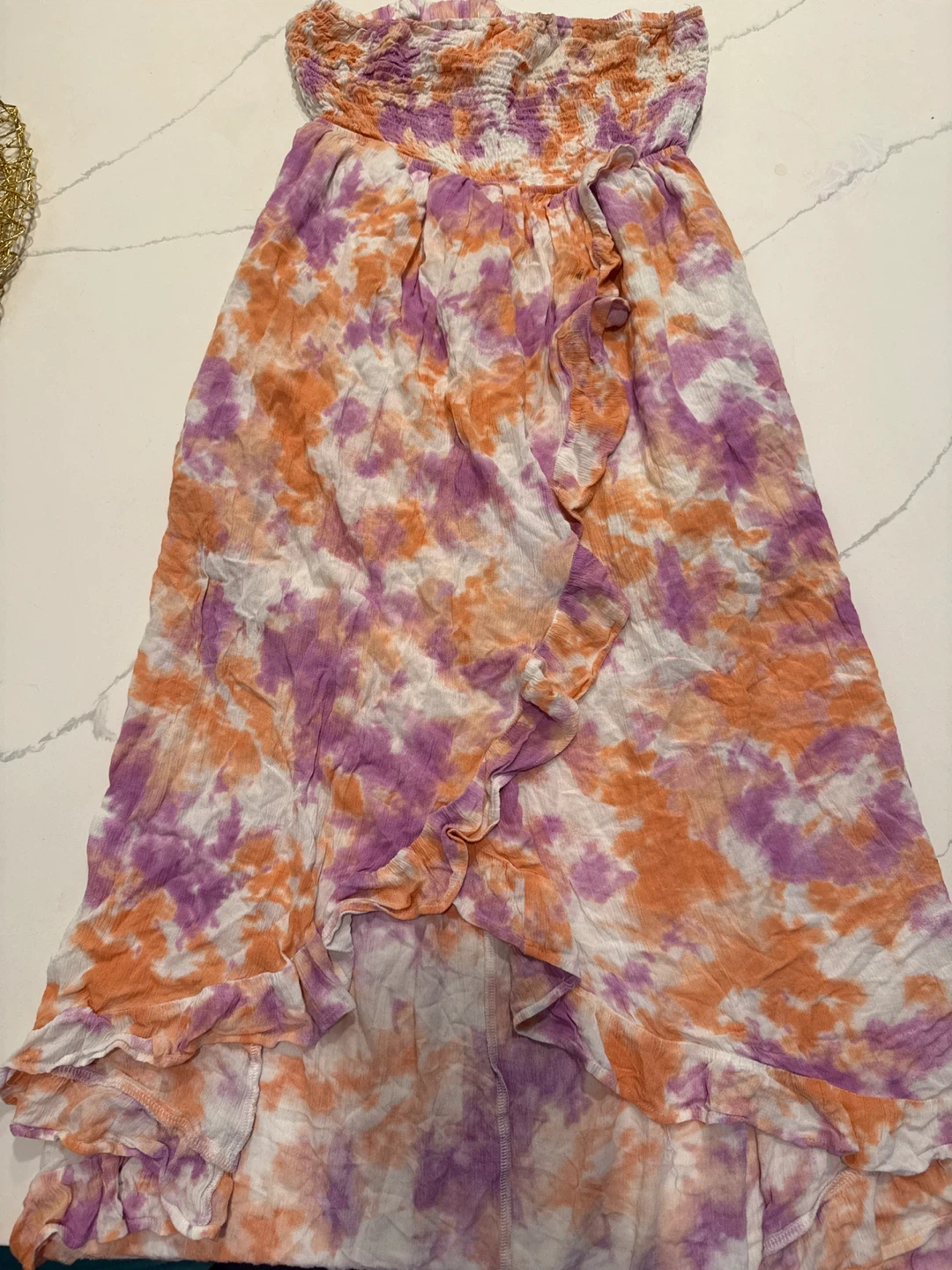 Strapless Tie-Dye Maxi Dress