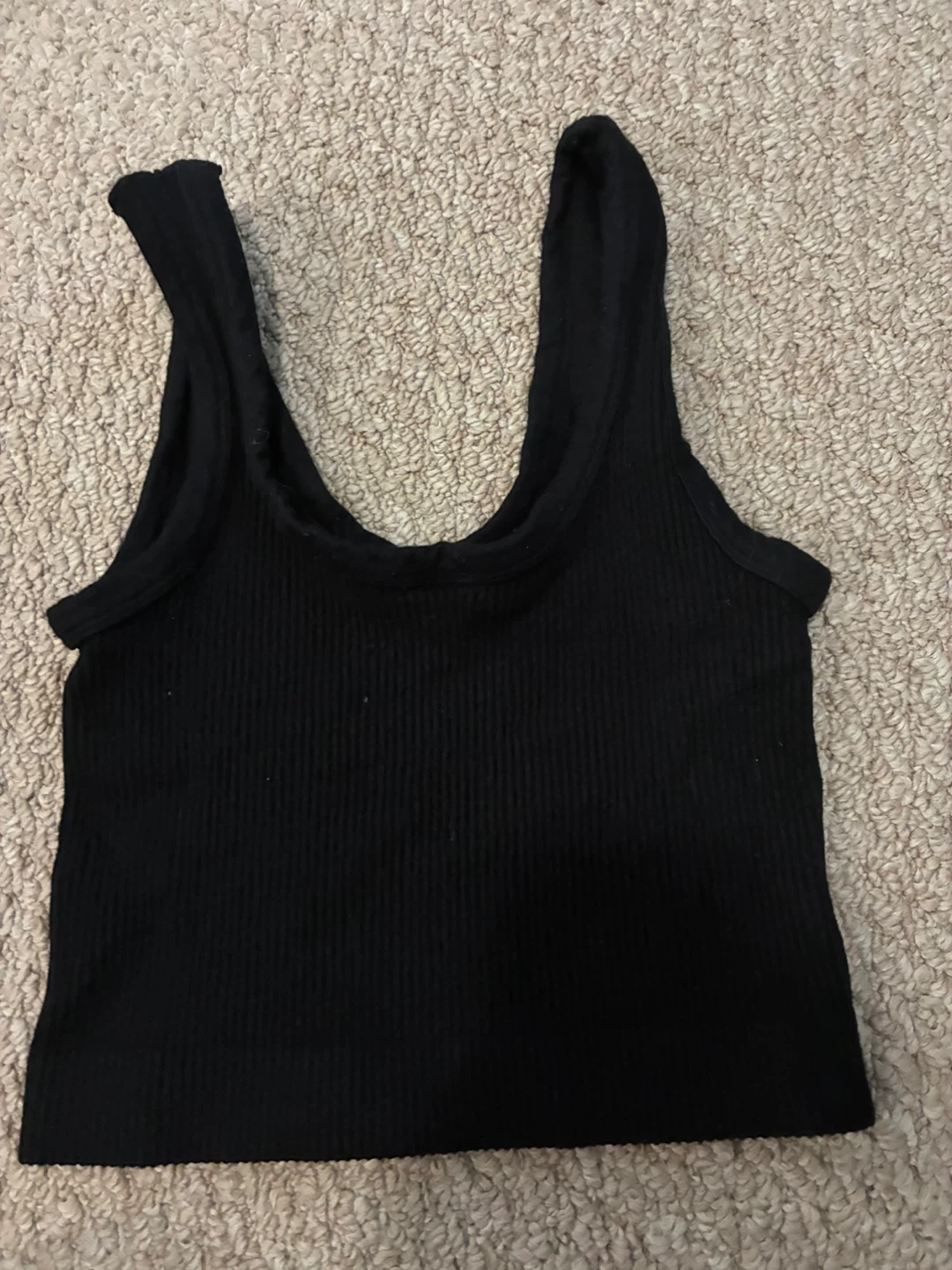 Black Ribbed Tank Top - photo 2