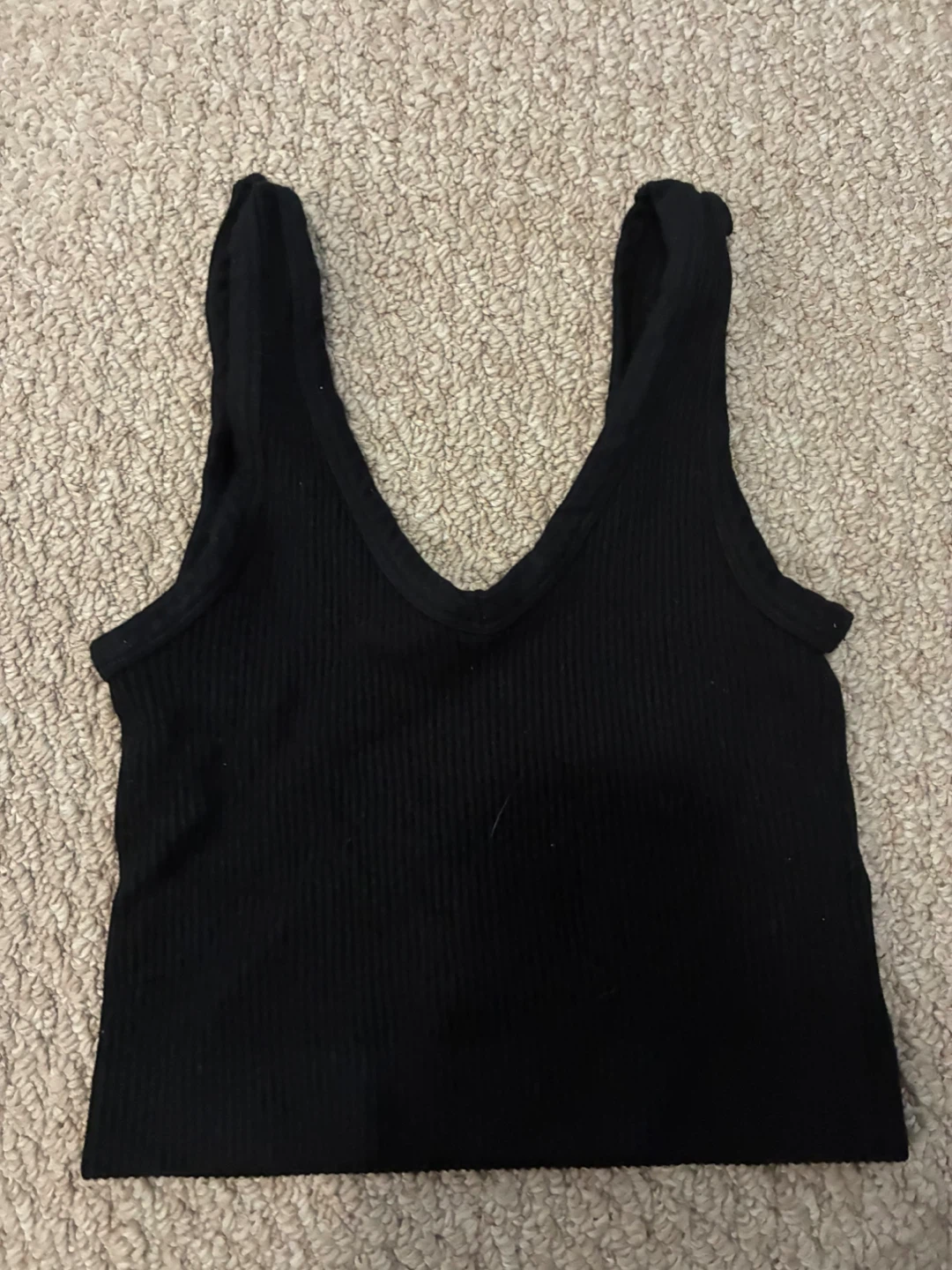 Black Ribbed Tank Top