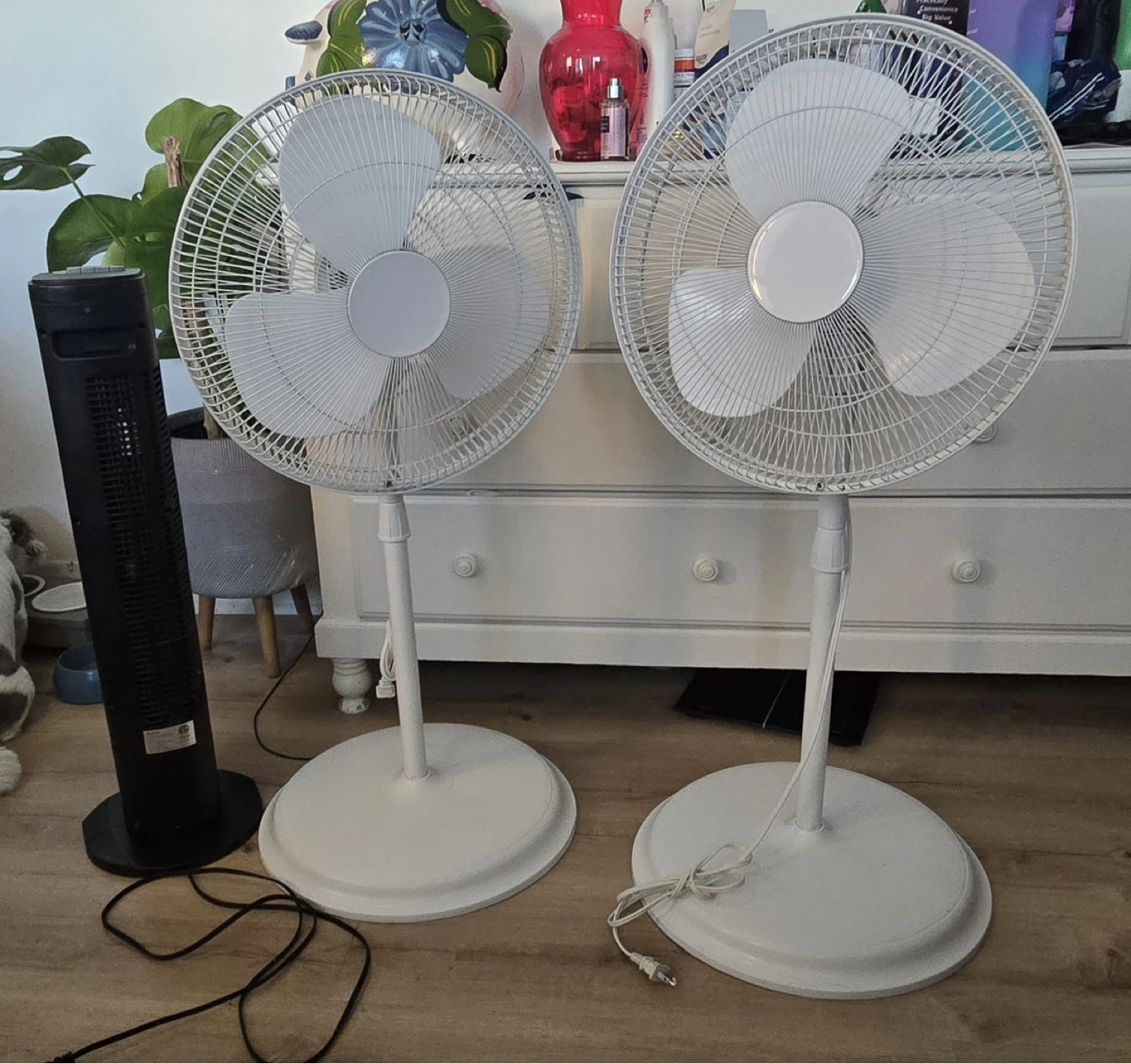 15 EACH Two White Pedestal Fans