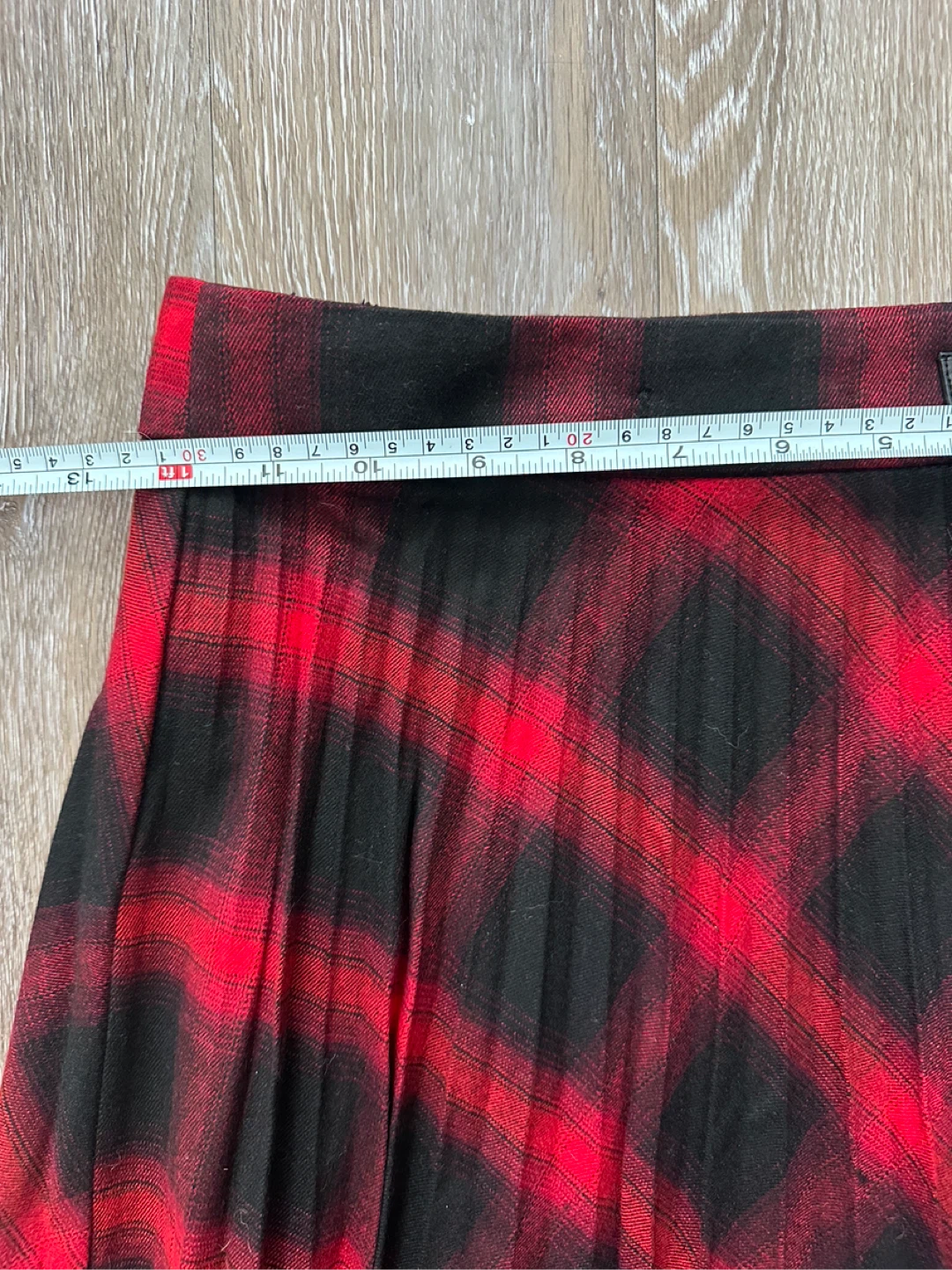MNG Red and Black Plaid Pleated Mini Skirt XS - photo 3