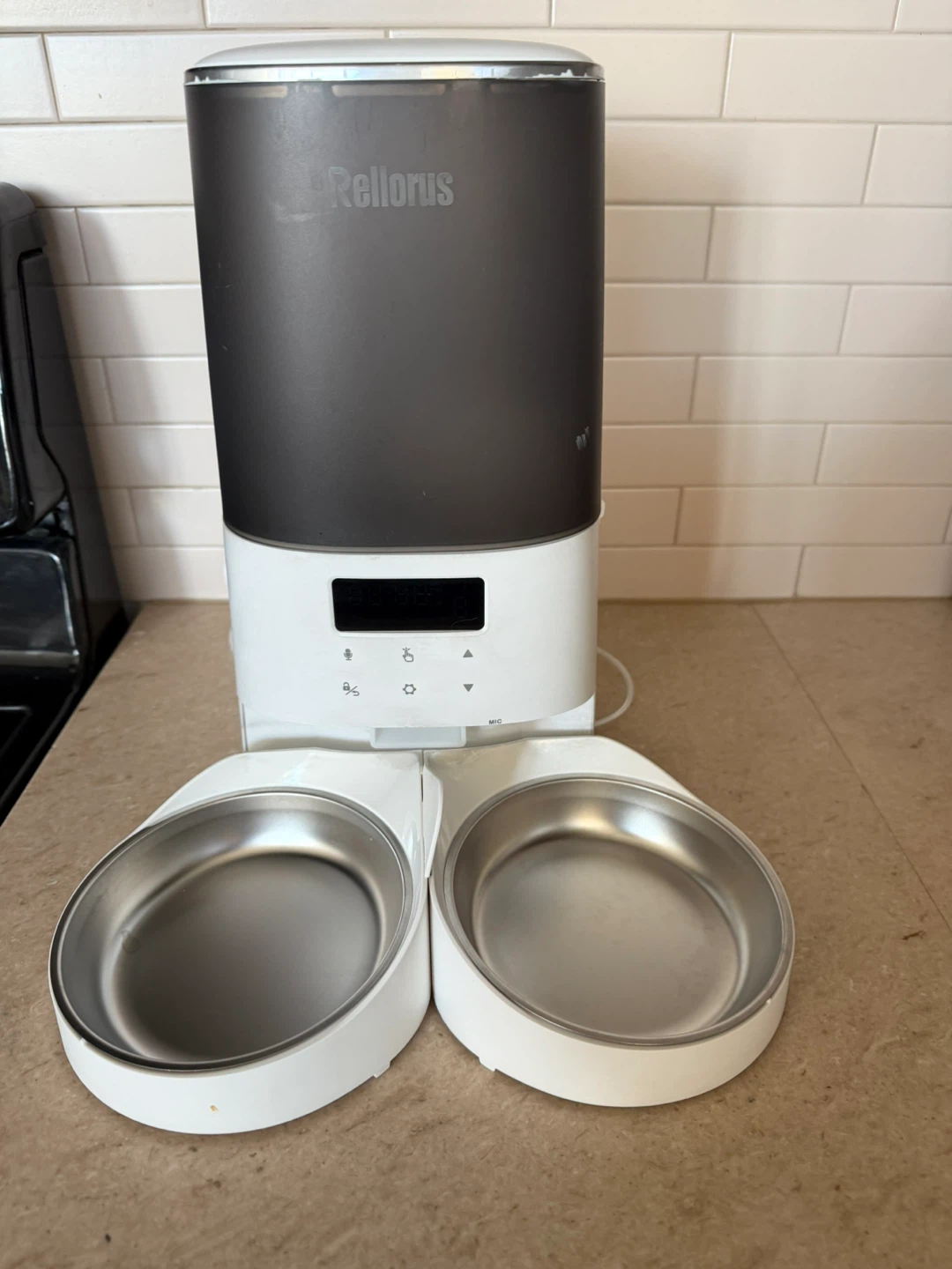 Rellorus Automatic Pet Feeder with Double Stainless Steel Bowls - photo 2