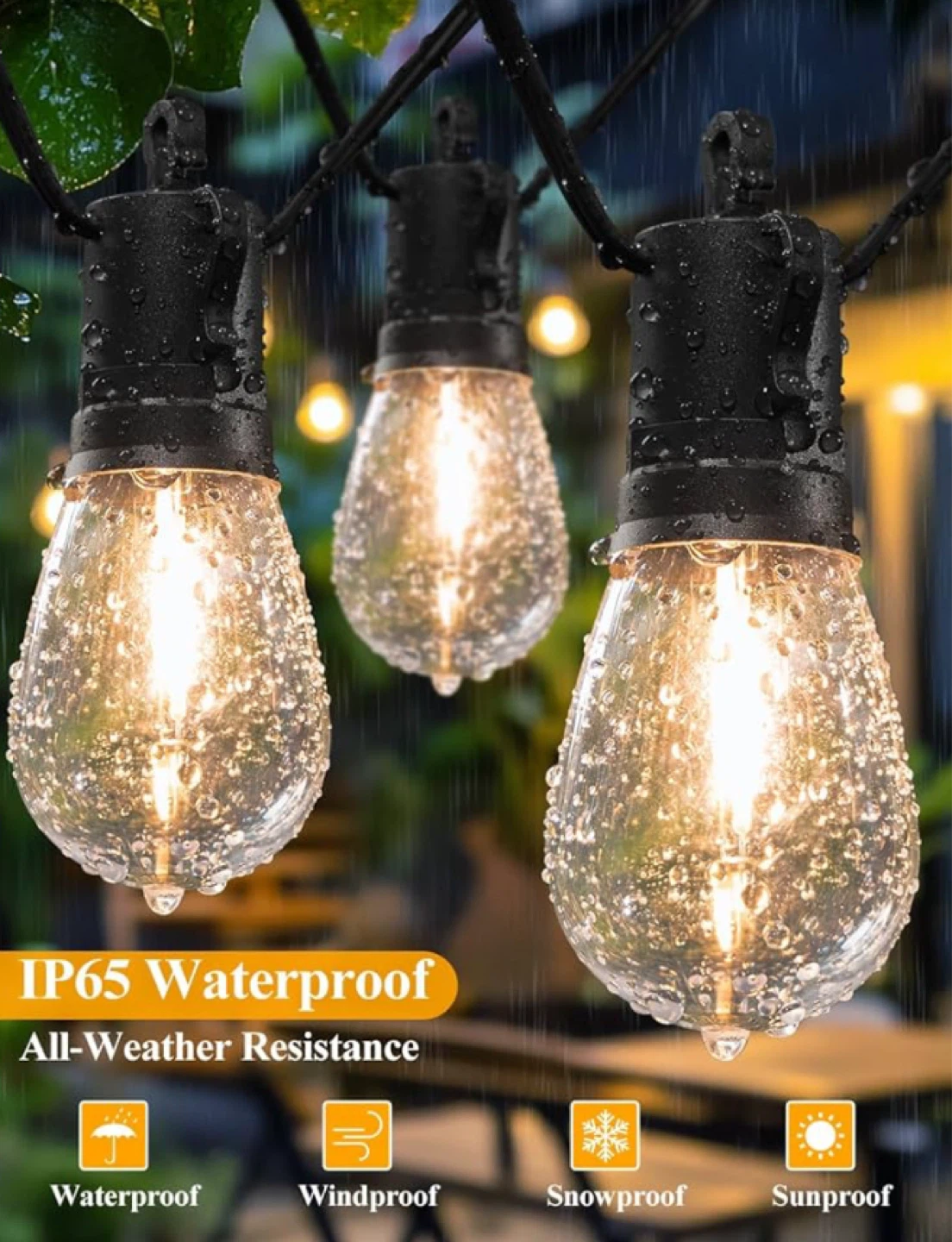 60FT Shatterproof Outdoor String Lights - photo 2