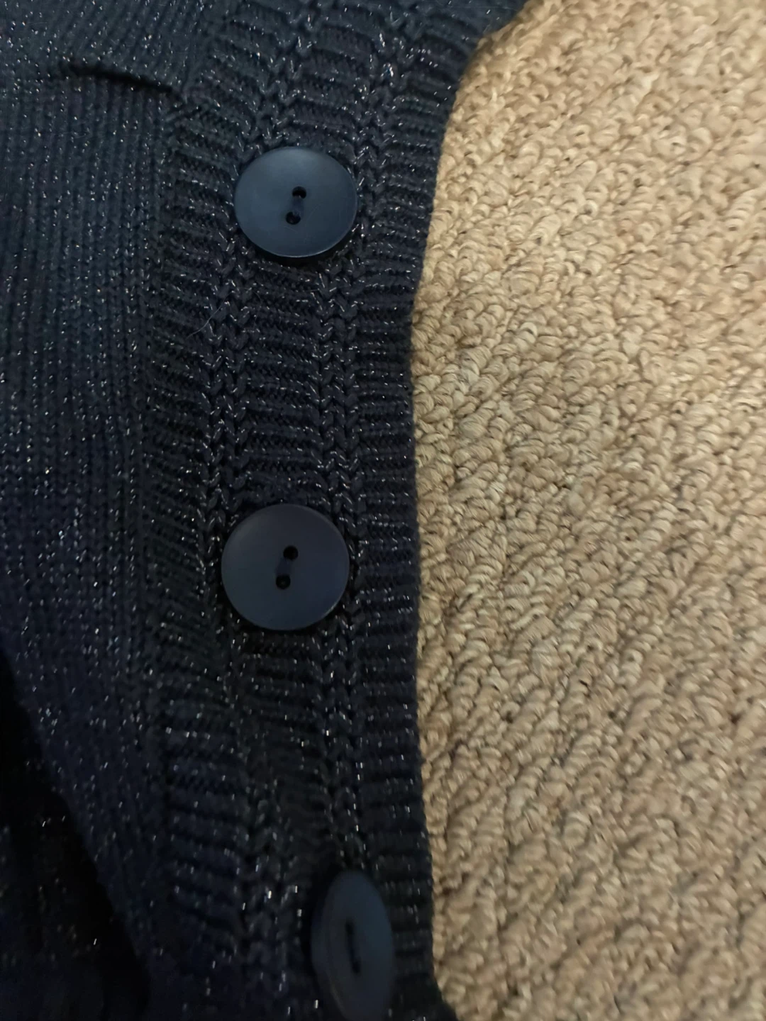 Navy Blue Turtleneck Sweater with Sparkle - photo 2