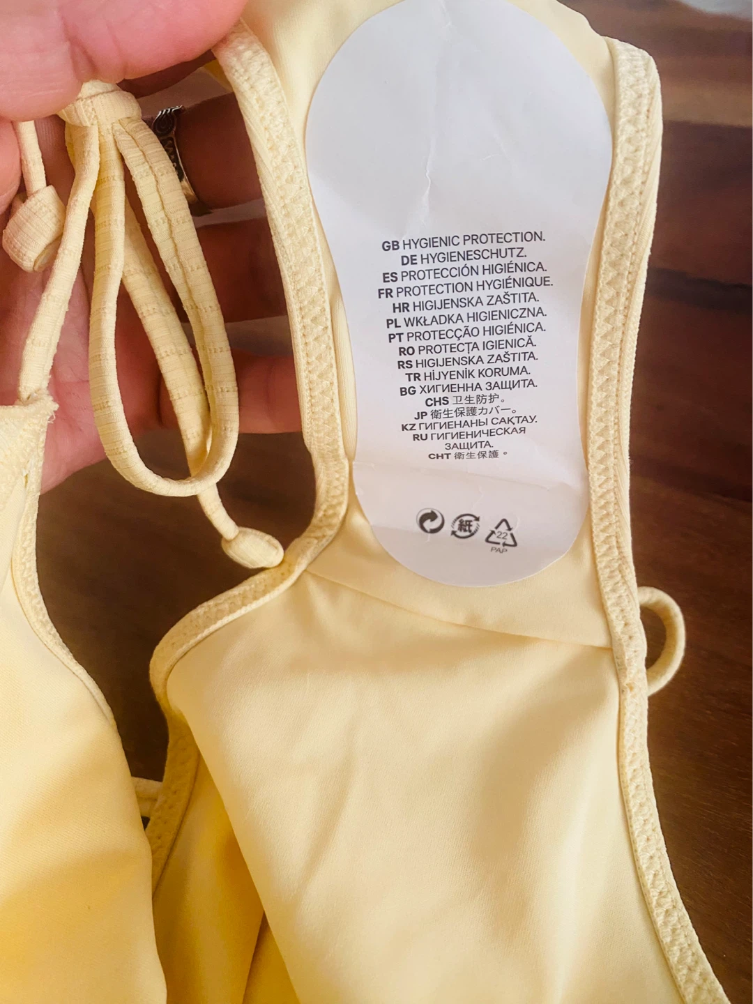 New unused H&M Ribbed Bikini Bottoms - Yellow - photo 4