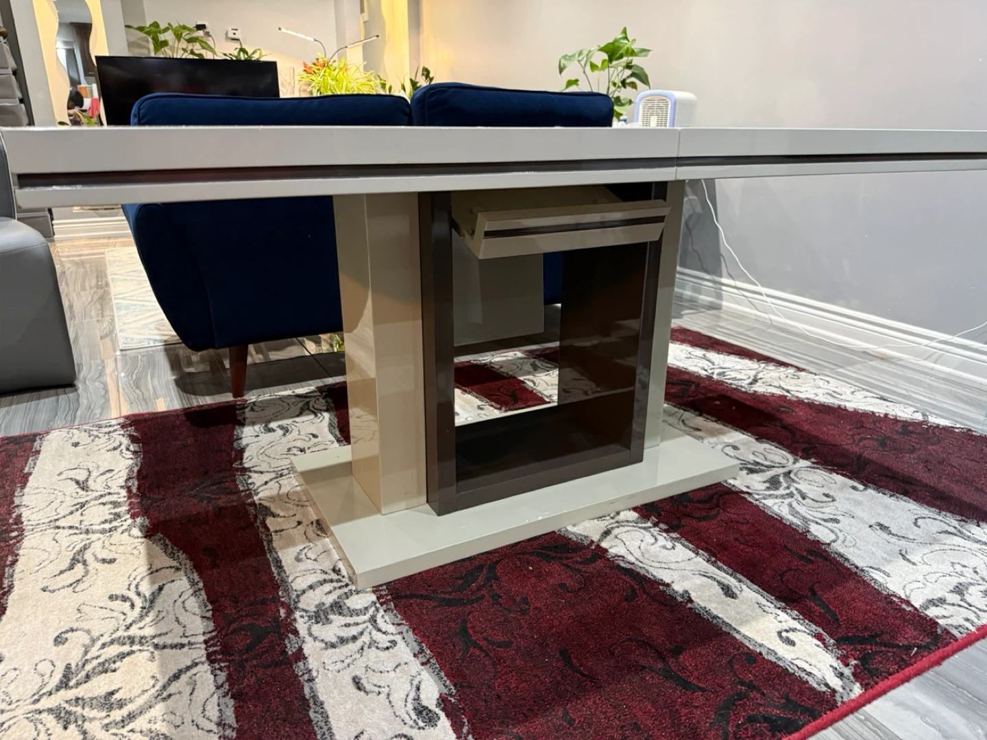 Extendable Dining Table - Glossy White - photo 2