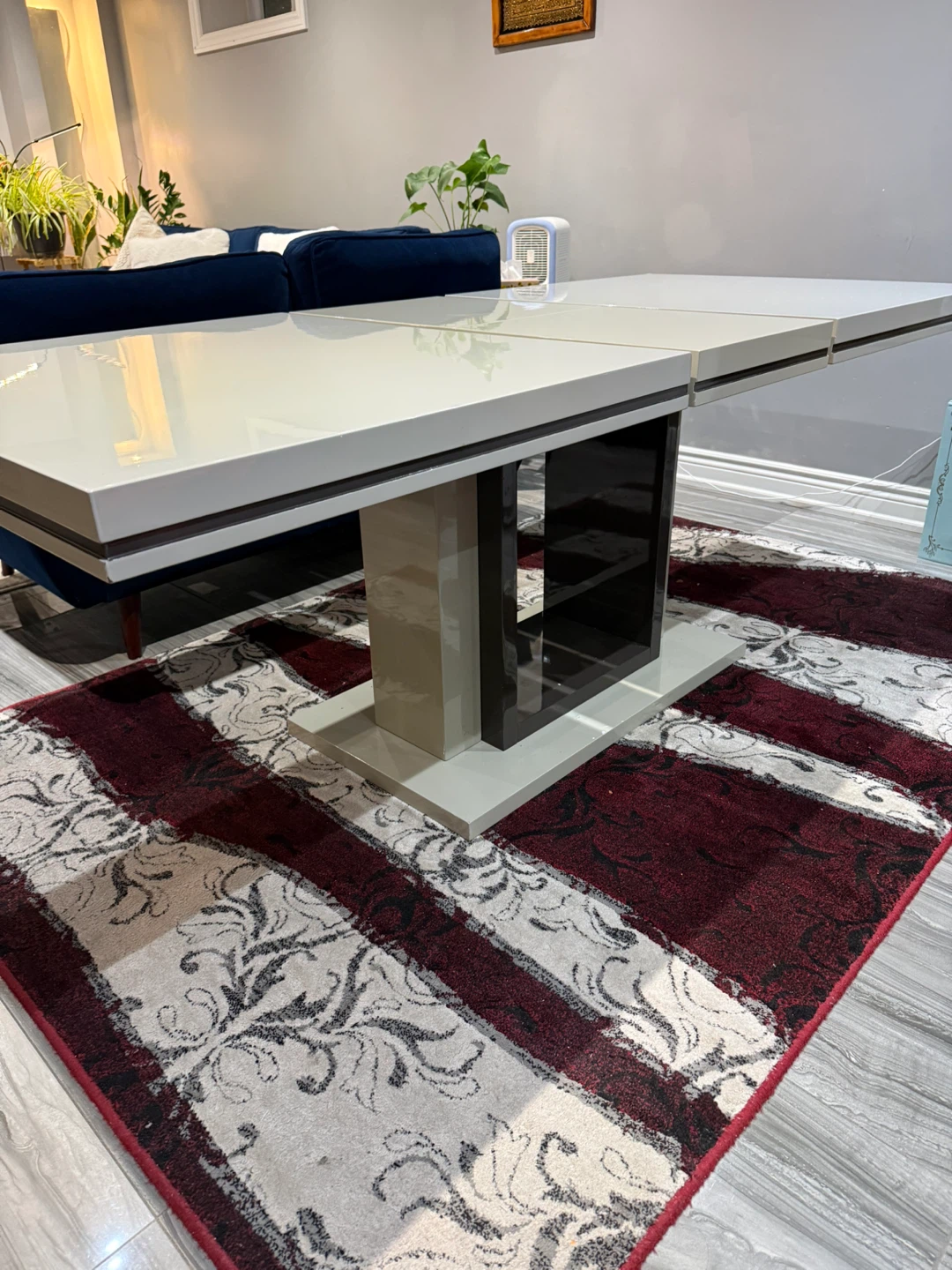 Extendable Dining Table - Glossy White - photo 3