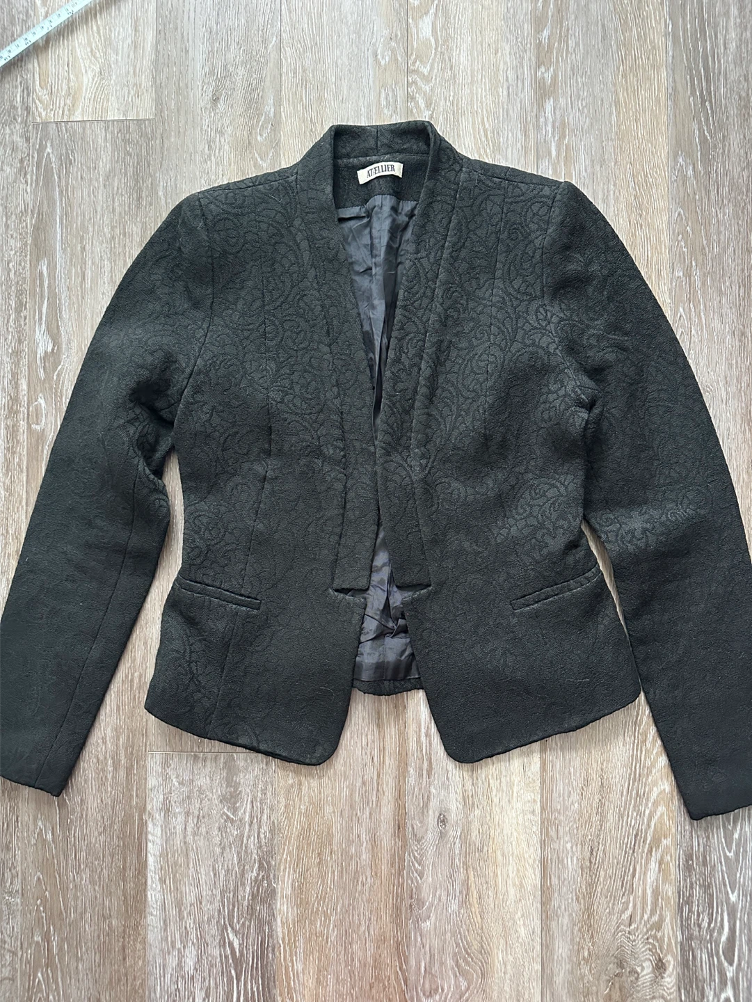 ATAELLIER Black Textured Blazer XS