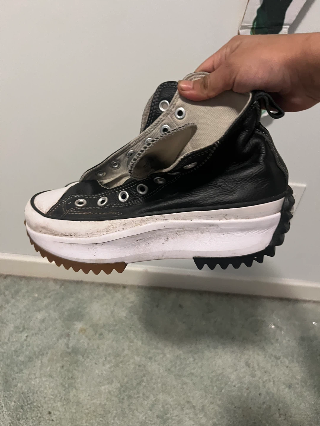Converse Run Star Hike High Top Sneakers Black Leather - photo 3