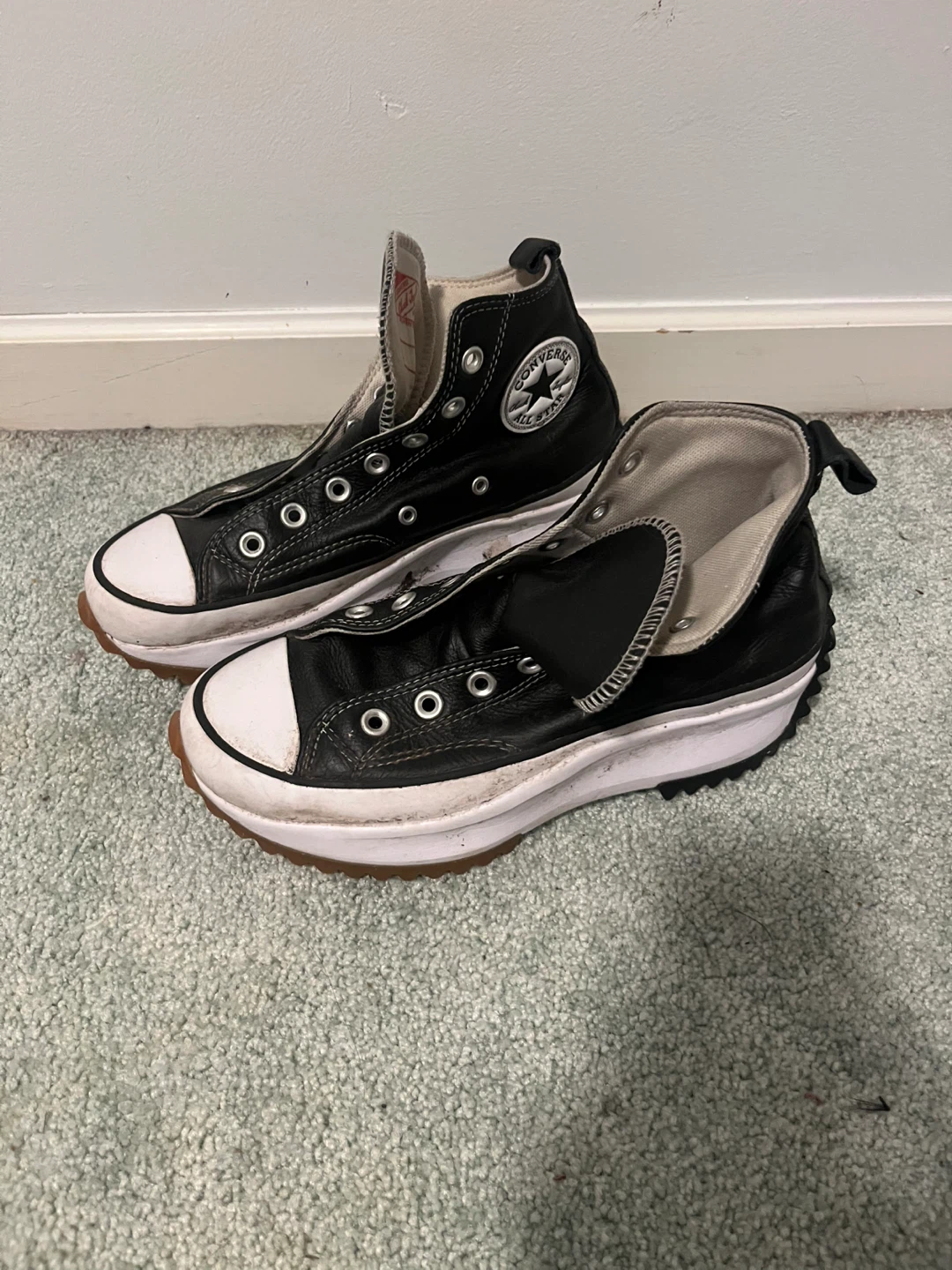 Converse Run Star Hike High Top Sneakers Black Leather - photo 2
