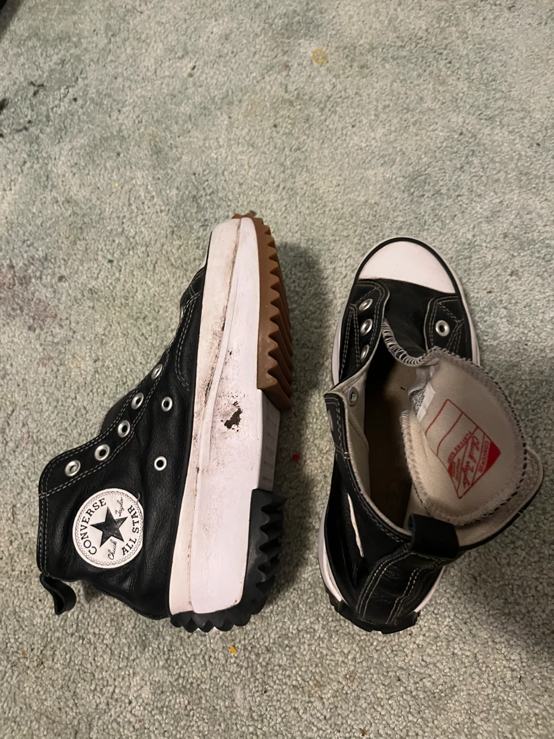 Converse Run Star Hike High Top Sneakers Black Leather - photo 5