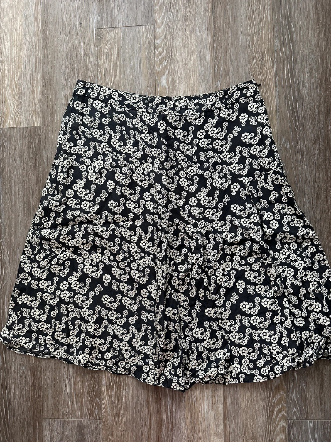 Jacob Vintage Black Floral A-Line Skirt M