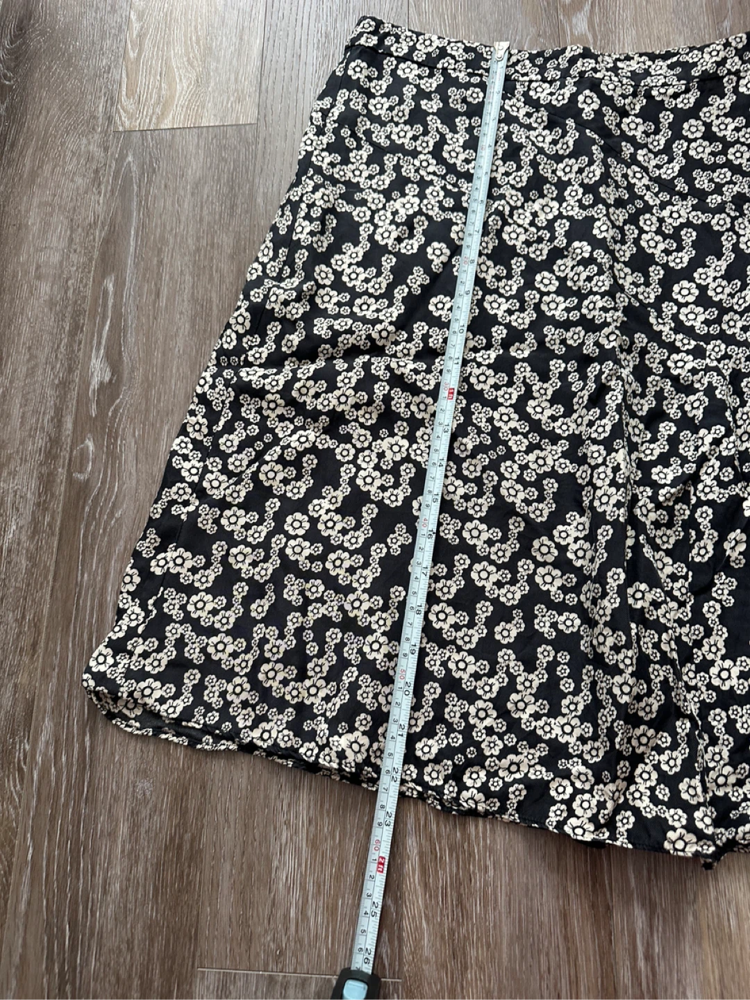 Jacob Vintage Black Floral A-Line Skirt M - photo 2
