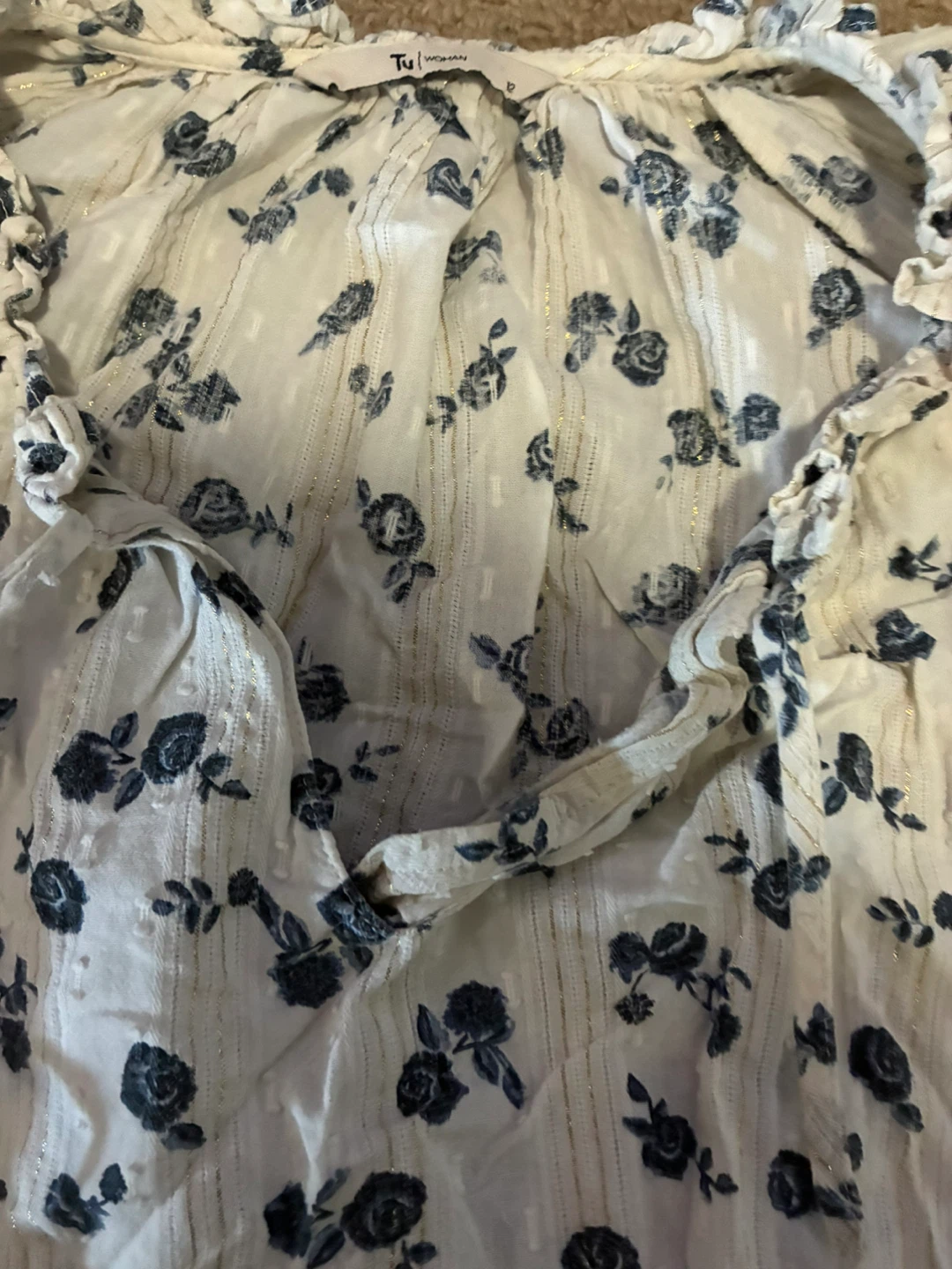 Tu Woman White Floral Blouse - photo 2