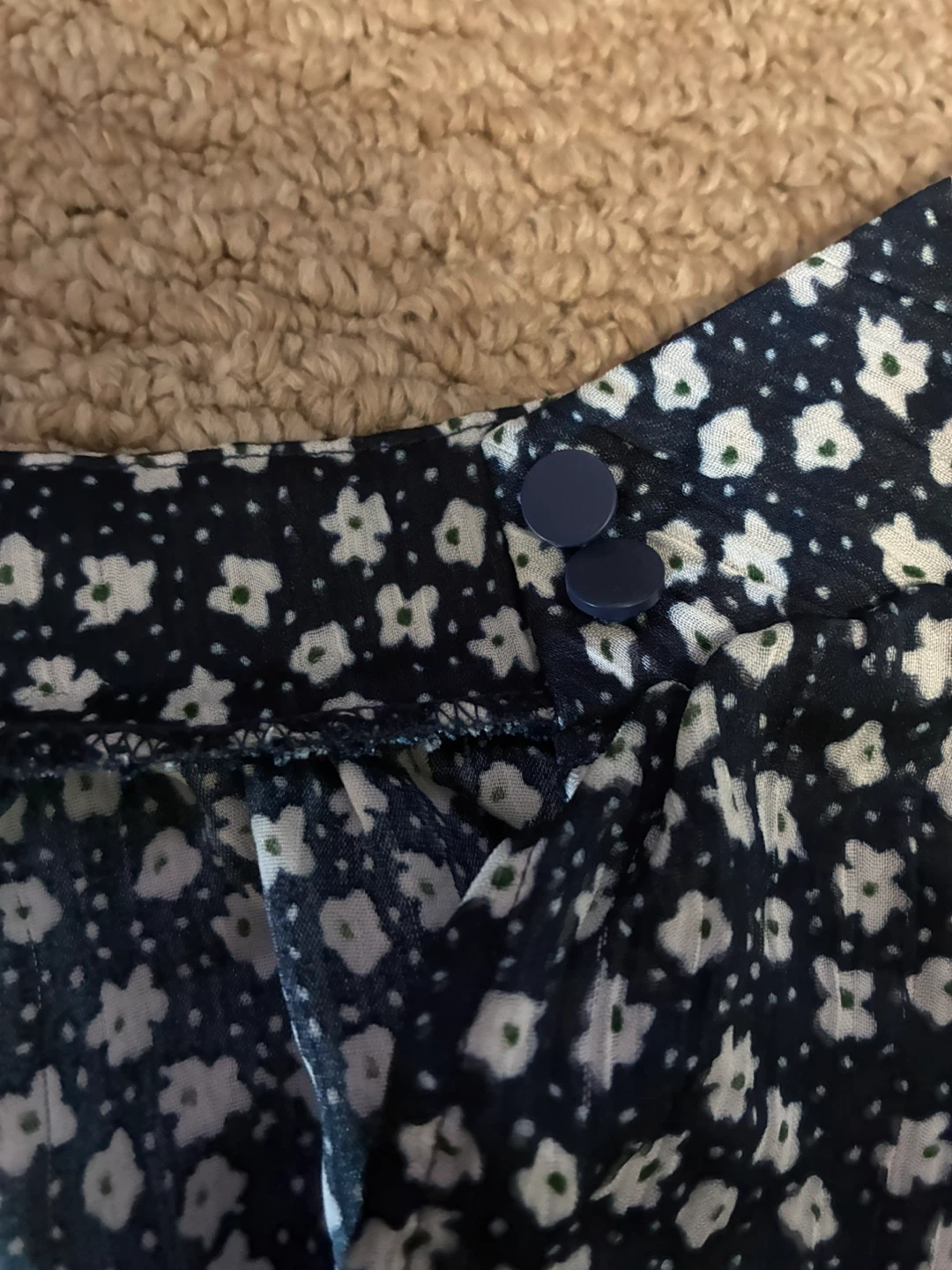 Tu Navy Floral Button-Up Blouse - photo 3
