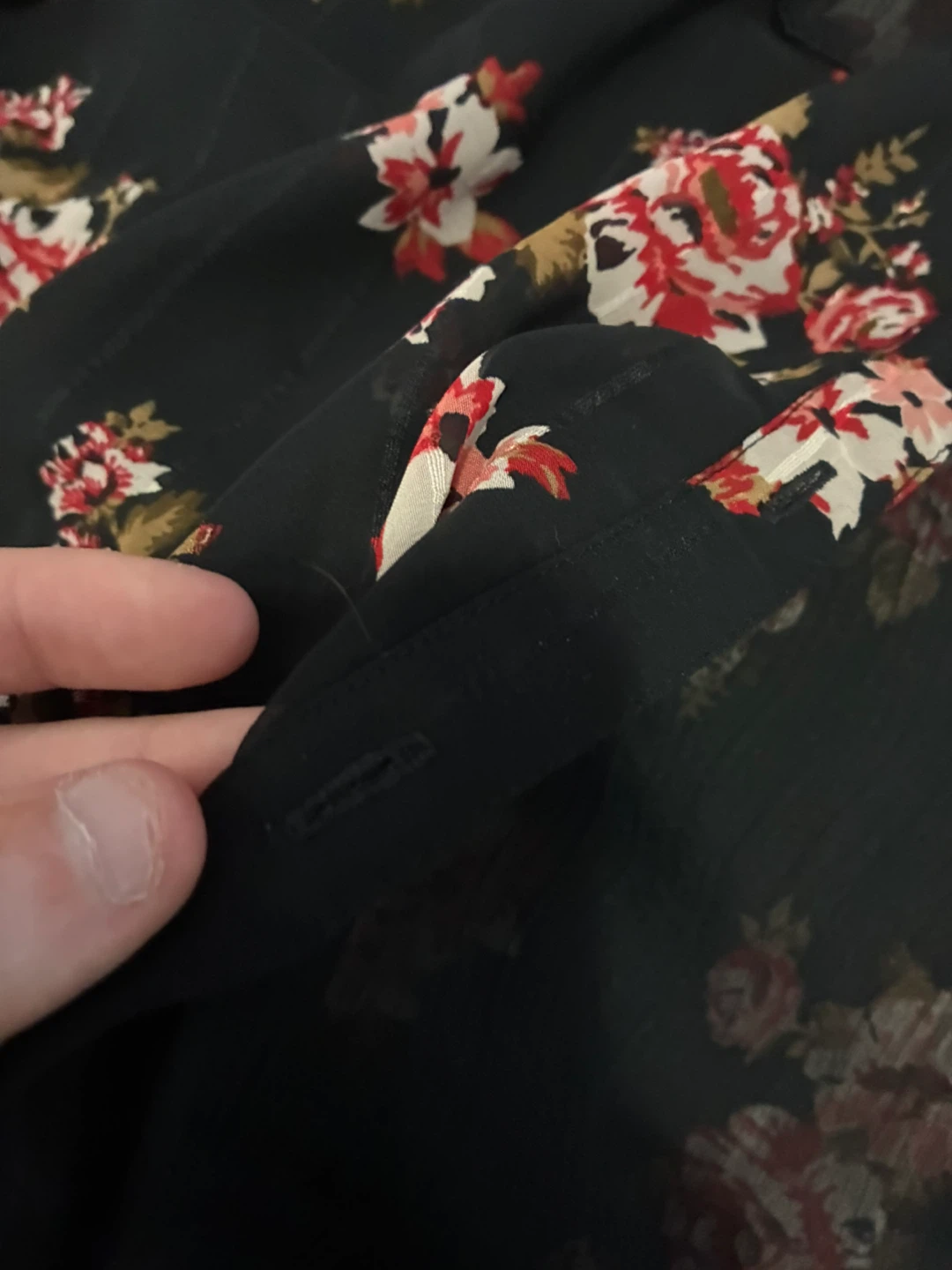 Black floral ruffle blouse - photo 4