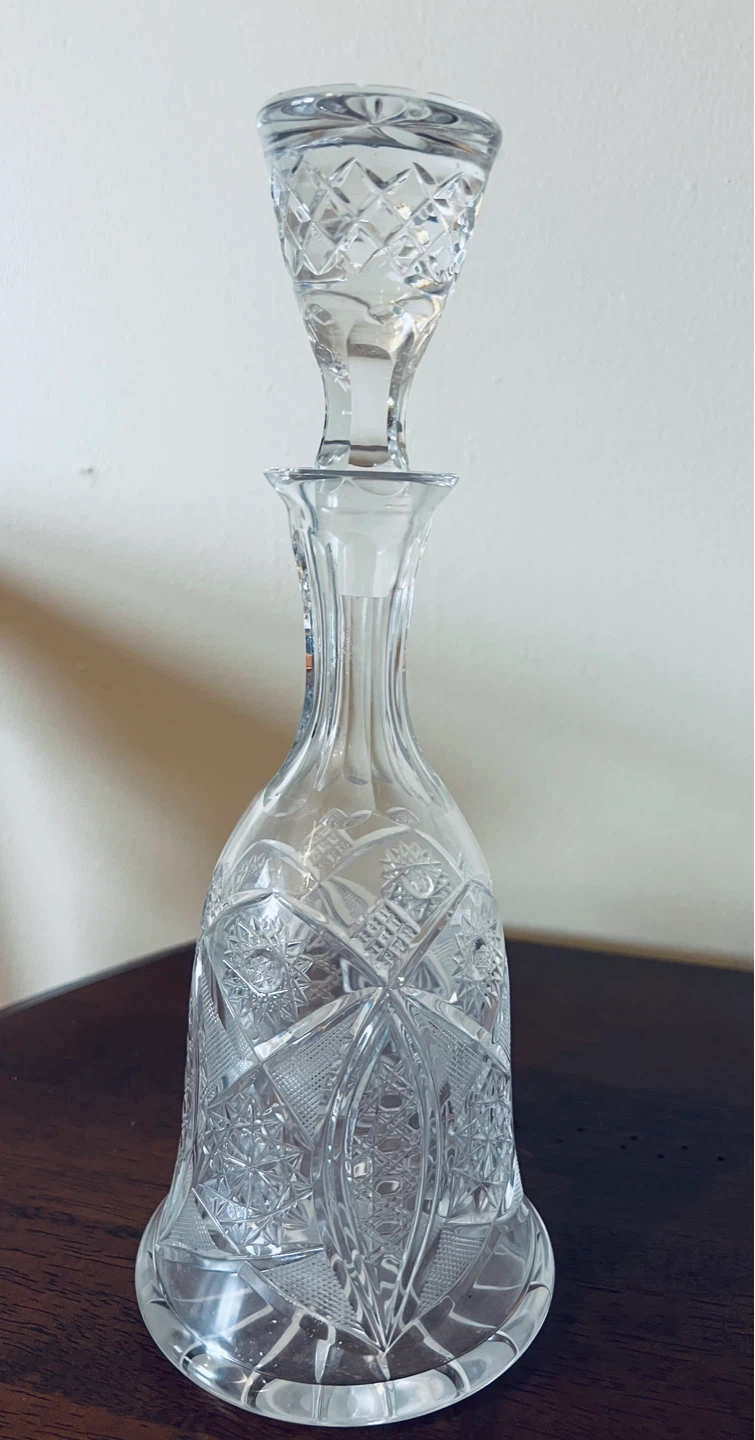 Vintage Lead Glass Crystal Decanter with Stopper