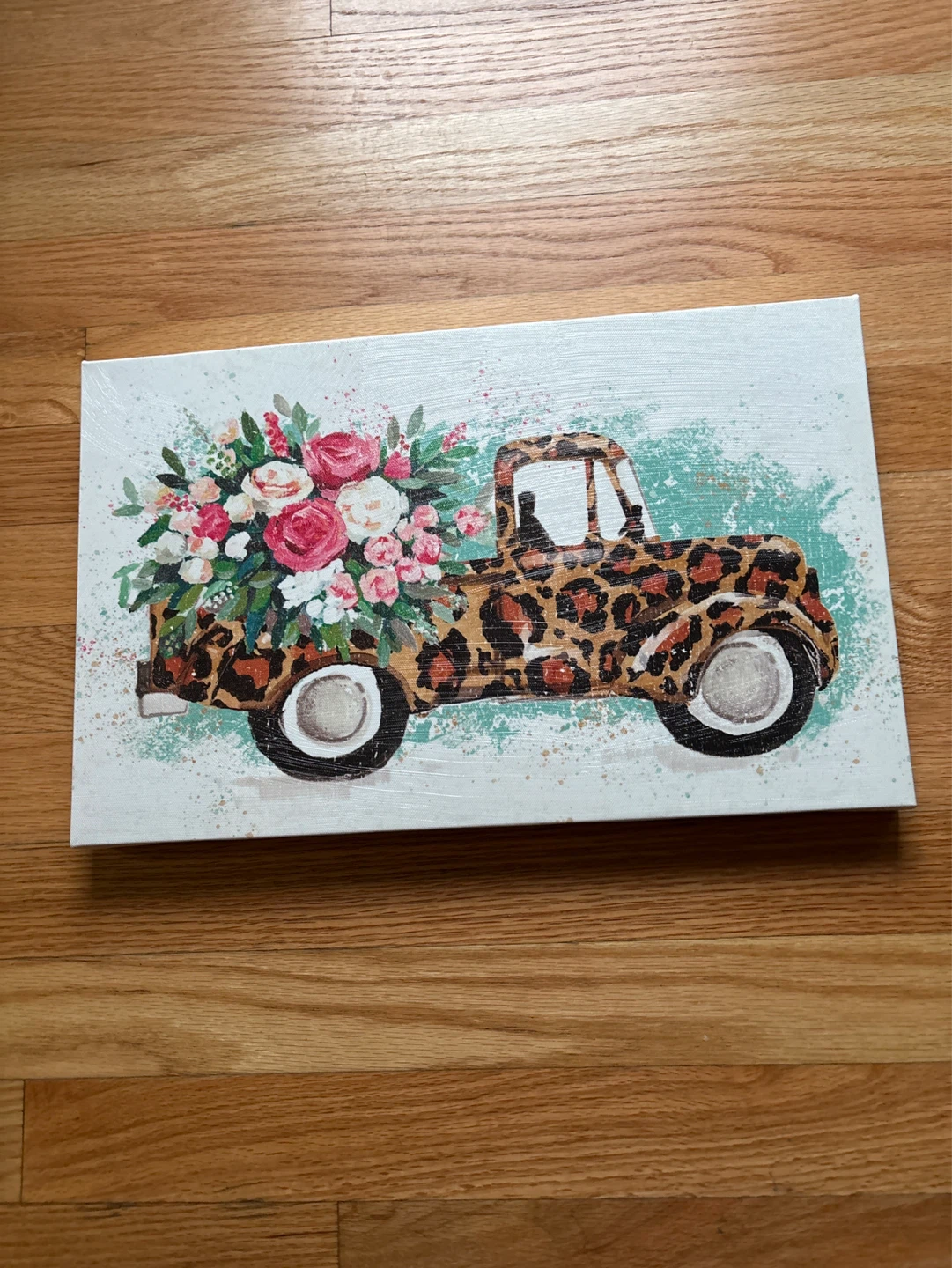 Leopard Print Truck Canvas Wall Art