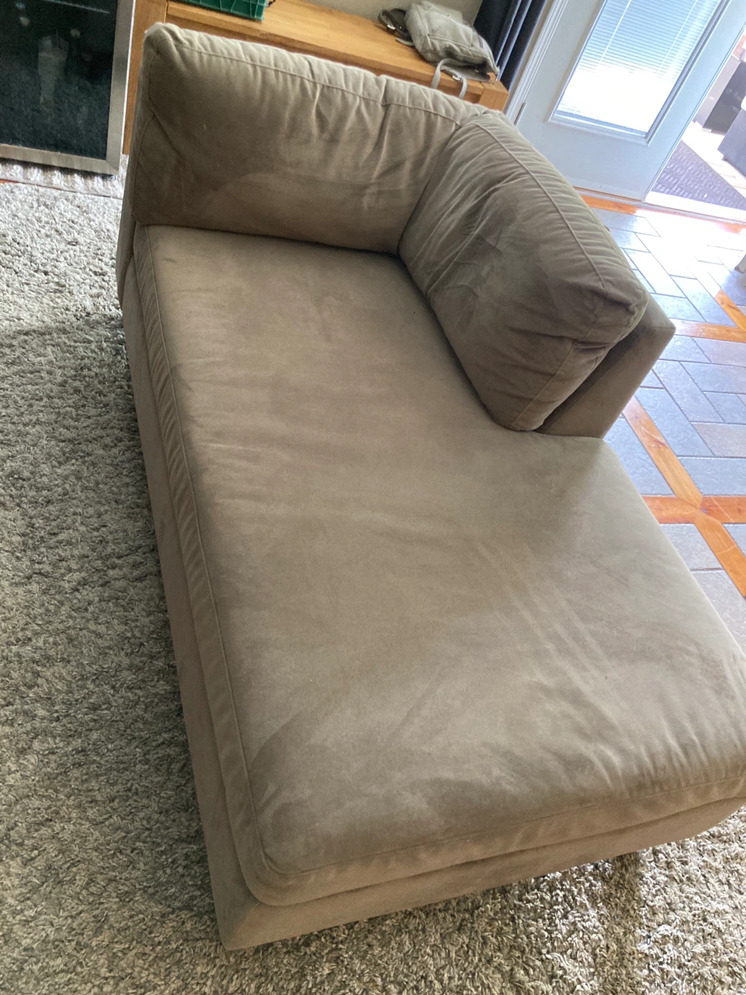 Beige Chaise Lounge Sofa